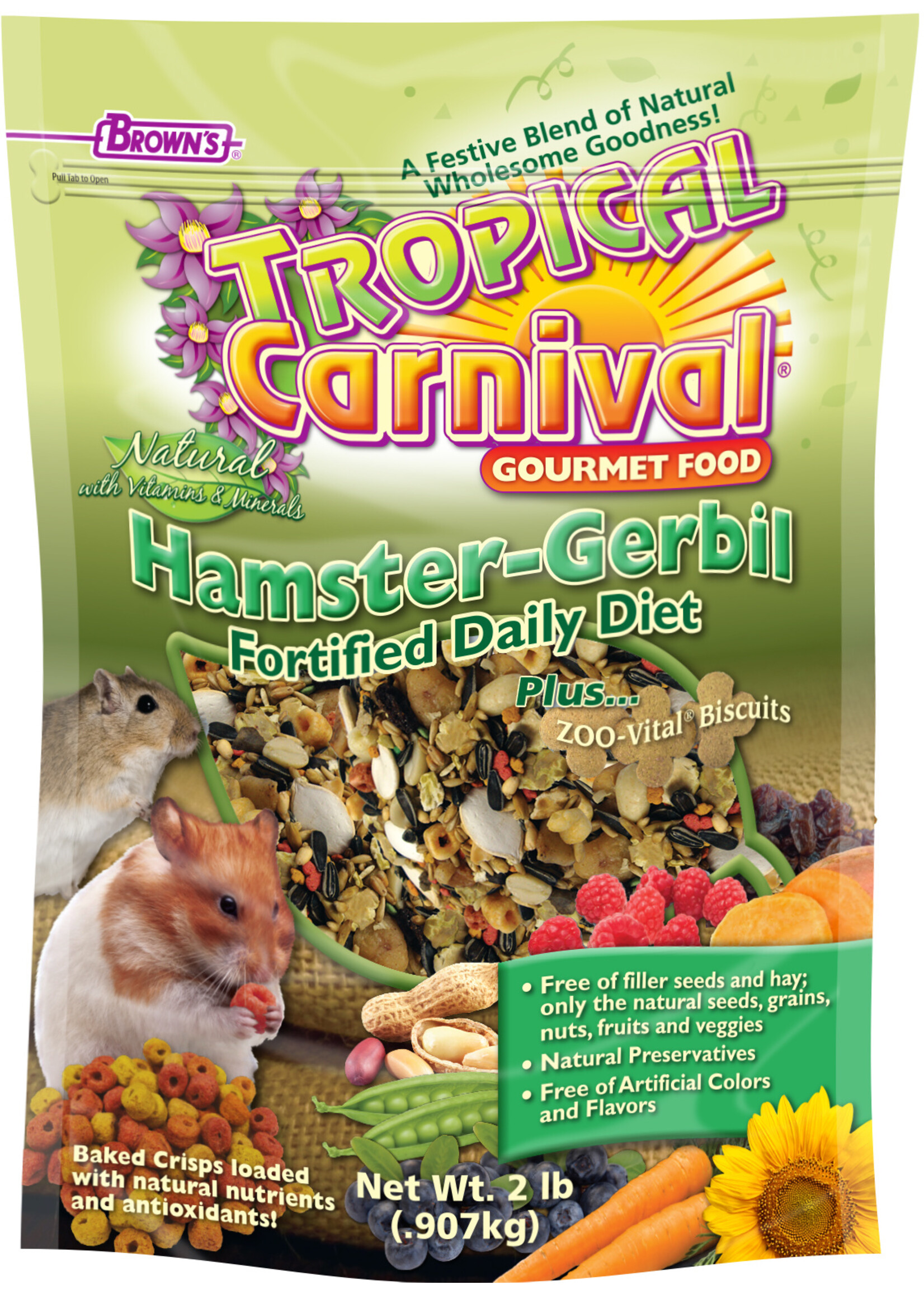 Brown's BROWN'S TROPICAL CARNIVAL NATURAL HAMSTER AND GERBIL 2LBS
