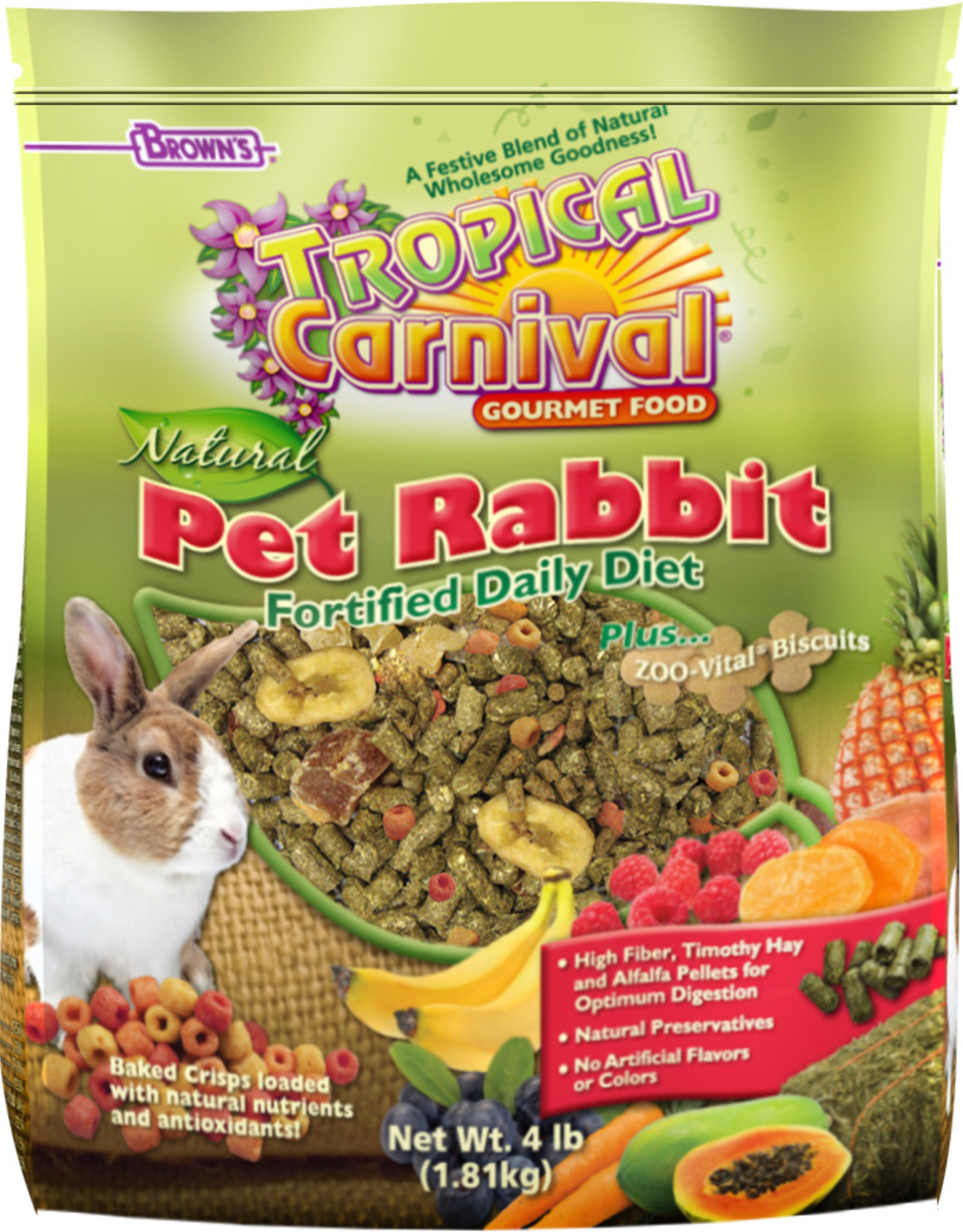 Brown's BROWN'S TROPICAL CARNIVAL NATURAL RABBIT 4LBS