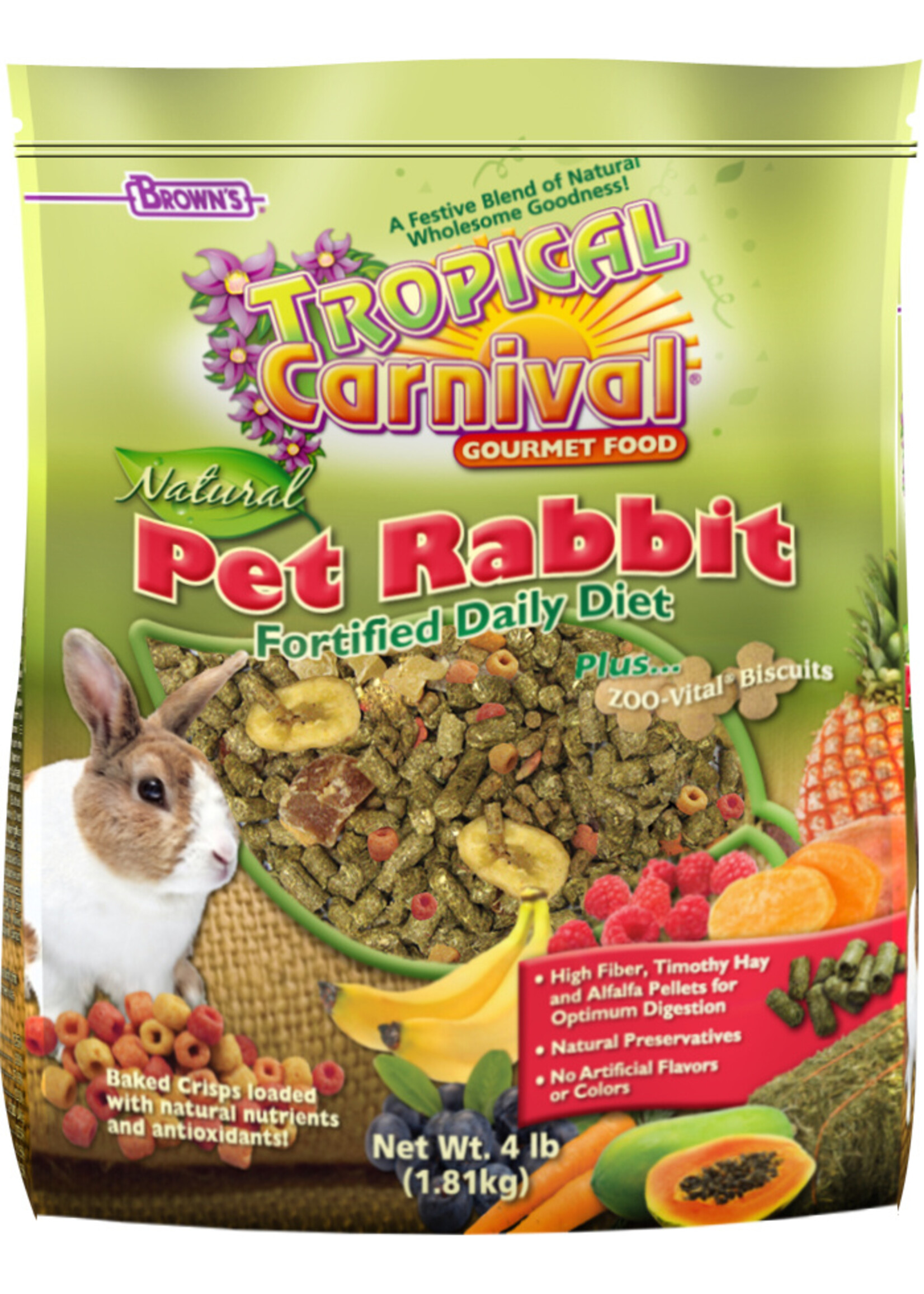 Brown's BROWN'S TROPICAL CARNIVAL NATURAL RABBIT 4LBS