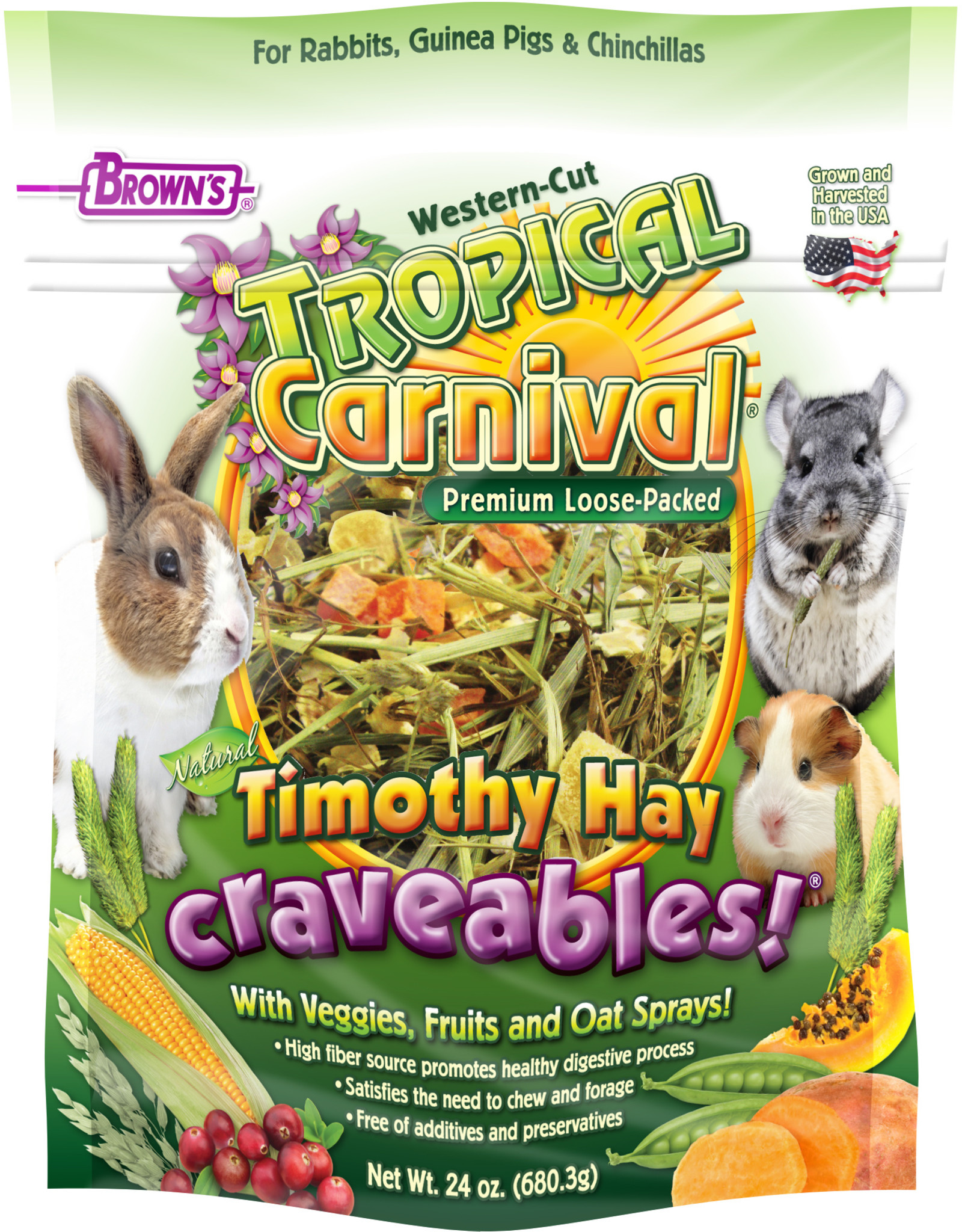 Brown's BROWN'S TROPICAL CARNIVAL TIMOTHY HAY CRAVEABLES 24OZ