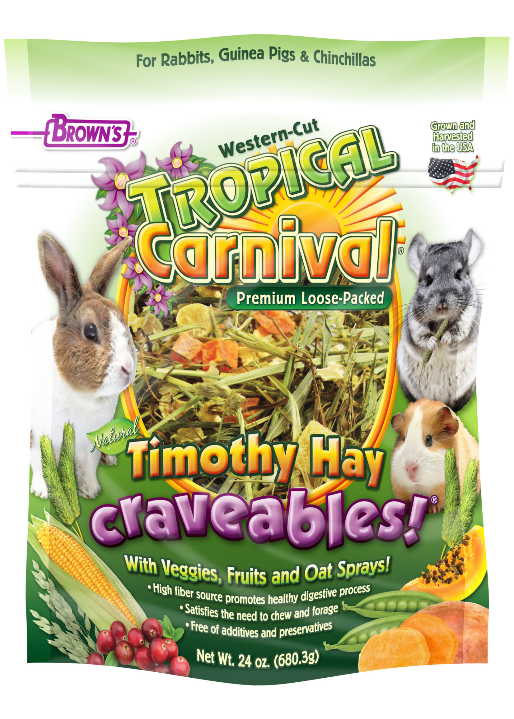 Brown's BROWN'S TROPICAL CARNIVAL TIMOTHY HAY CRAVEABLES 24OZ