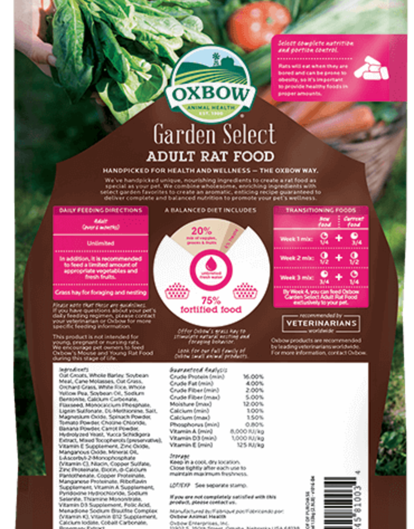 OXBOW PET PRODUCTS OXBOW GARDEN SELECT ADULT RAT 2.5LBS