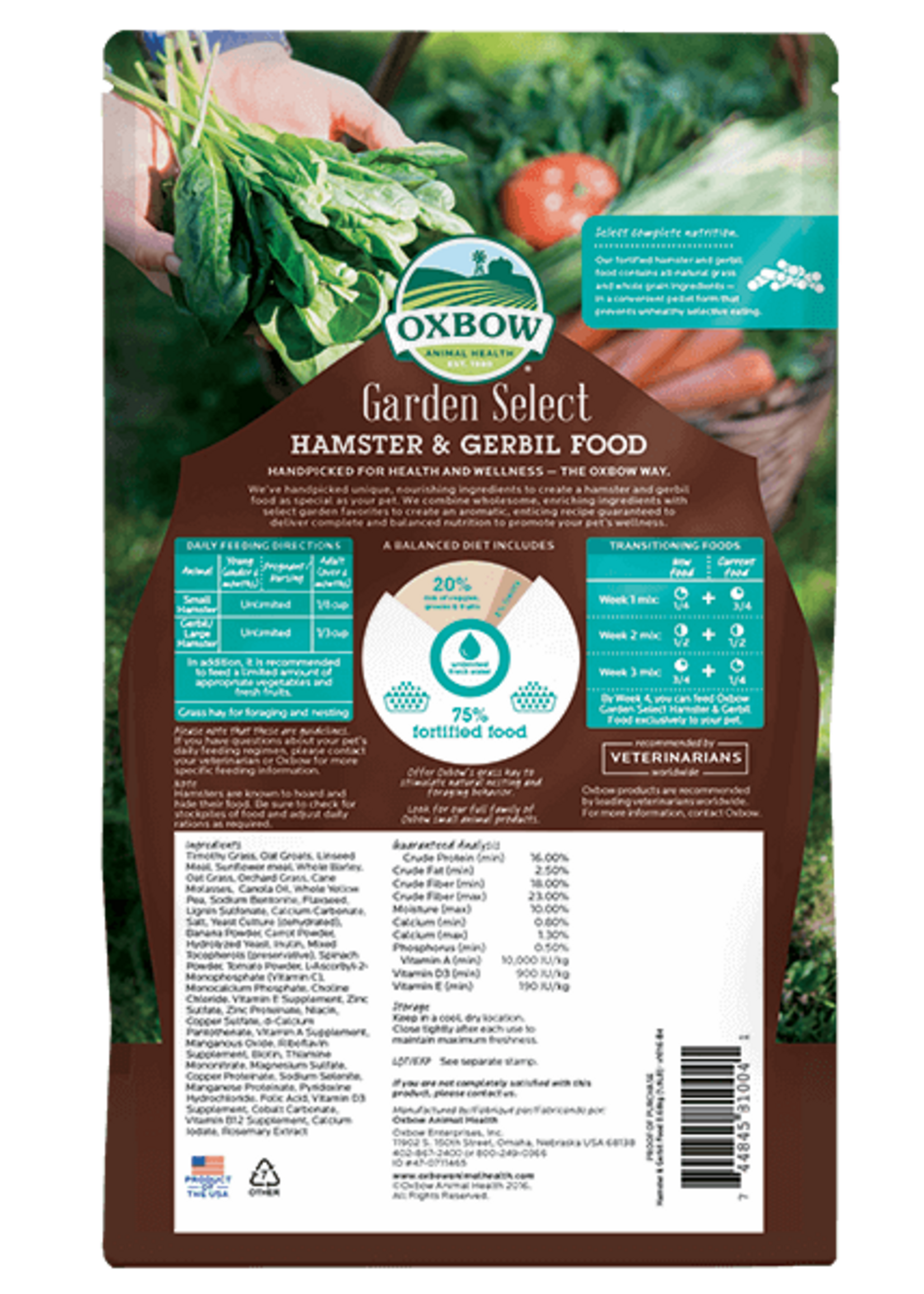 Oxbow OXBOW GARDEN SELECT HAMSTER & GERBIL 1.5LBS