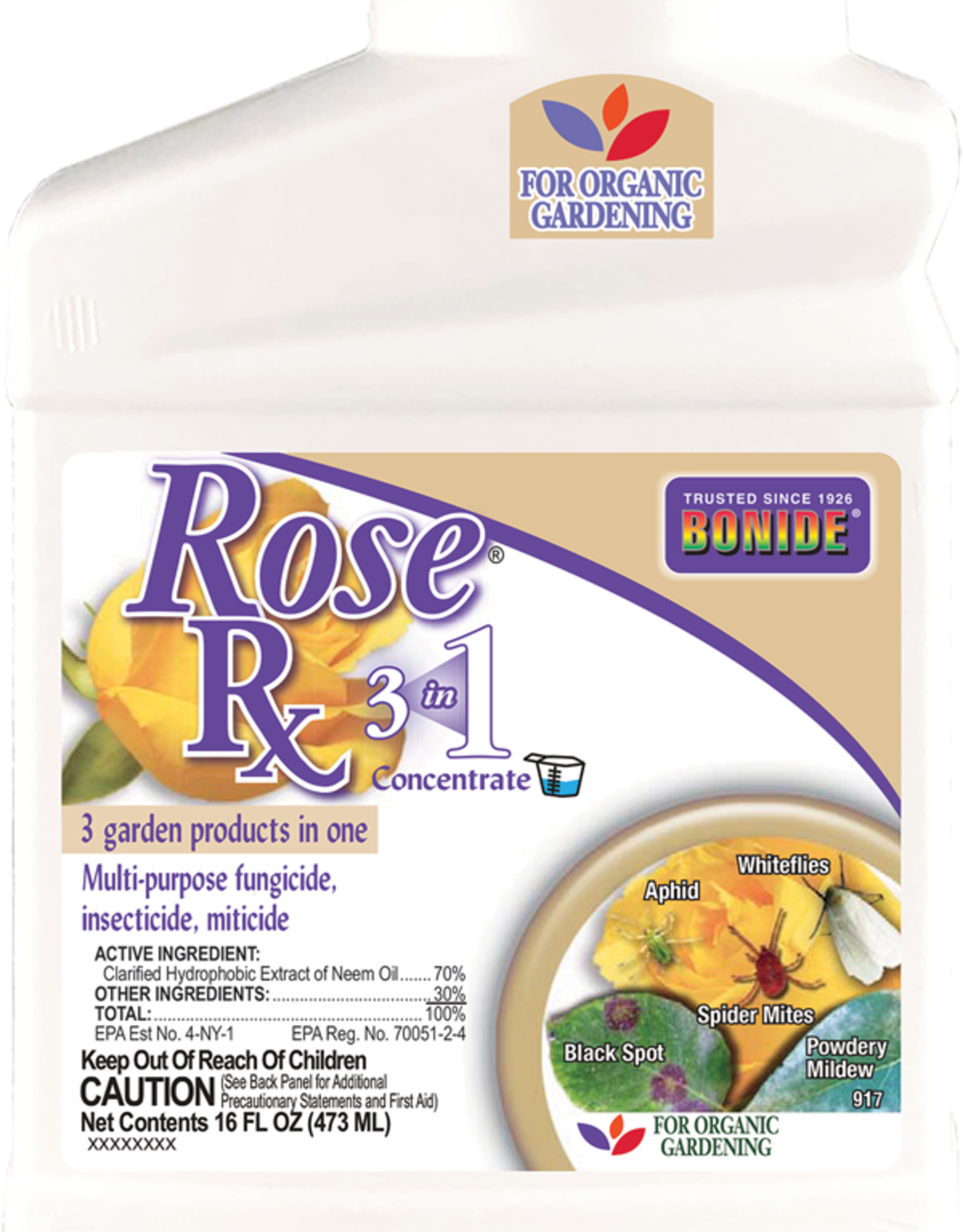 BONIDE ROSE RX 3 IN 1 CONC 16OZ