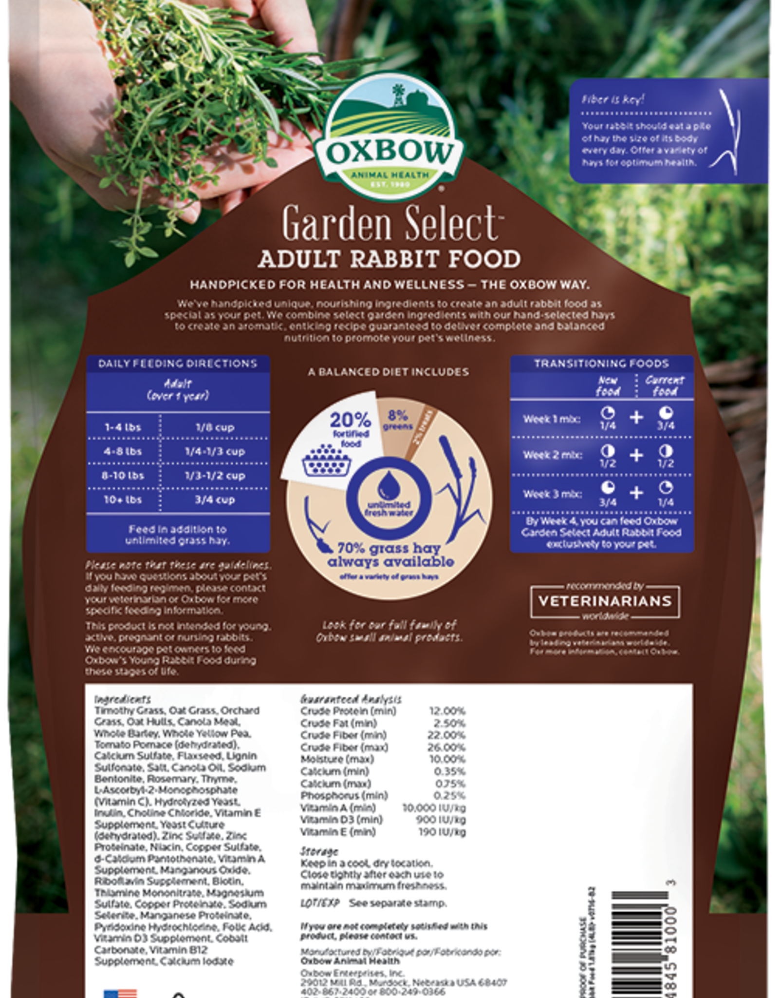 Oxbow OXBOW GARDEN SELECT ADULT RABBIT 4LBS