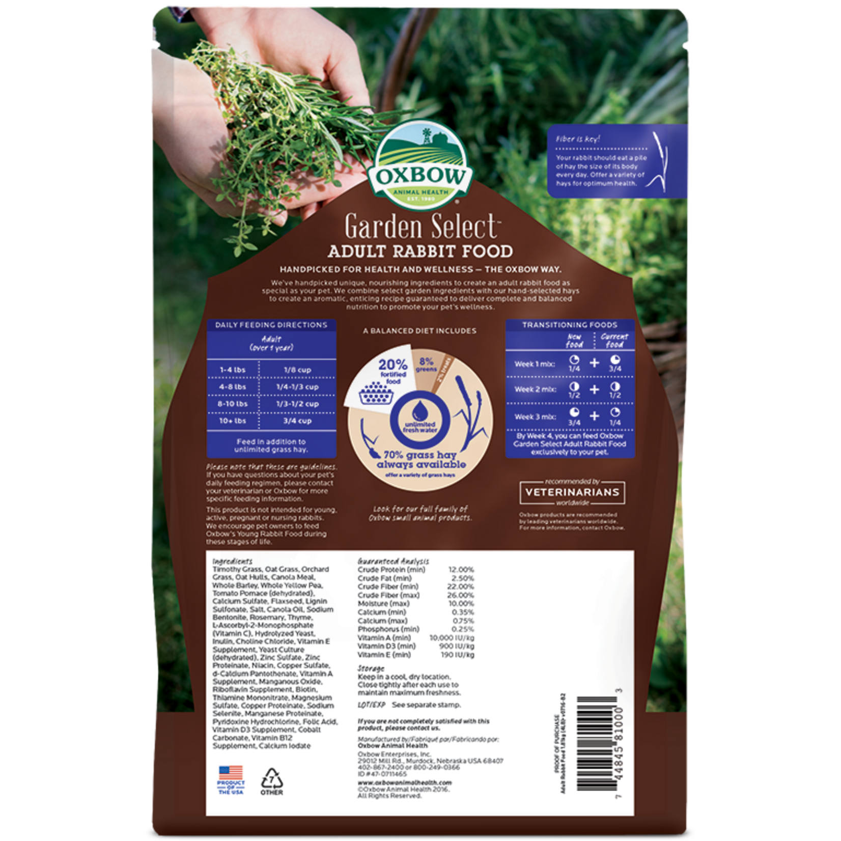 Oxbow OXBOW GARDEN SELECT ADULT RABBIT 4LBS