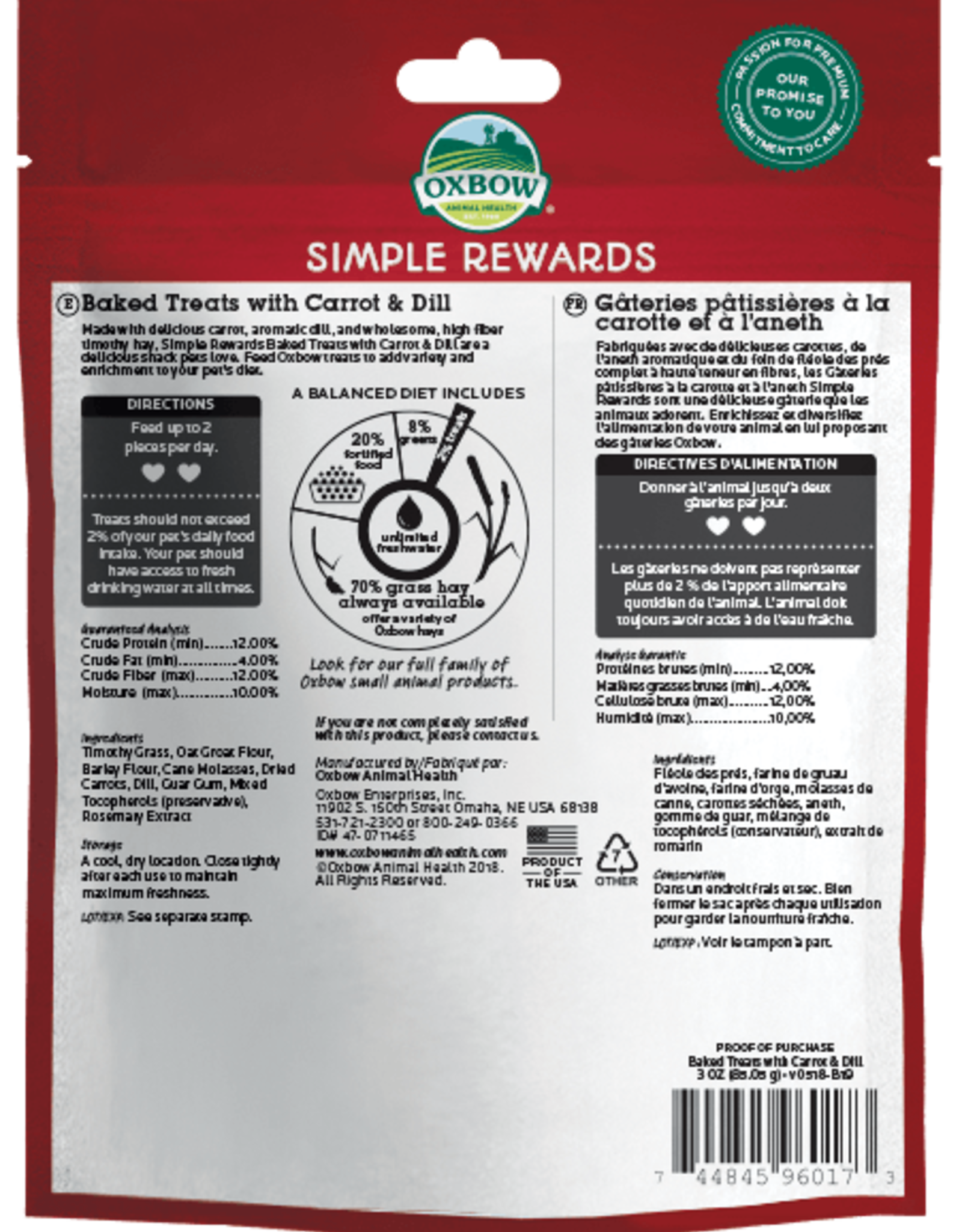 Oxbow OXBOW SIMPLE REWARD CARROT & DILL 2OZ