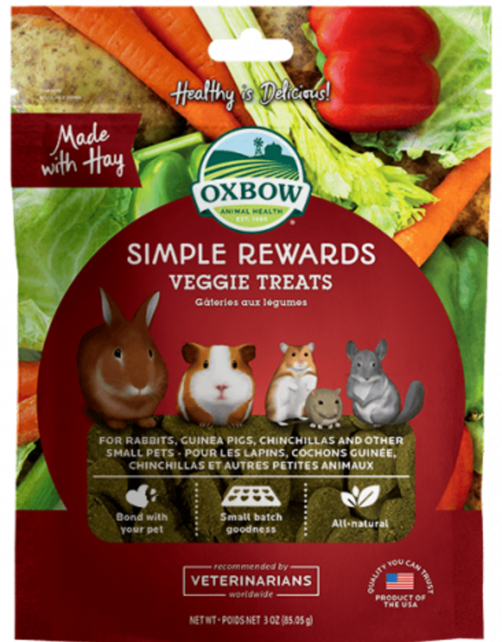 OXBOW PET PRODUCTS OXBOW SIMPLE REWARD VEGGIE TREATS 3OZ