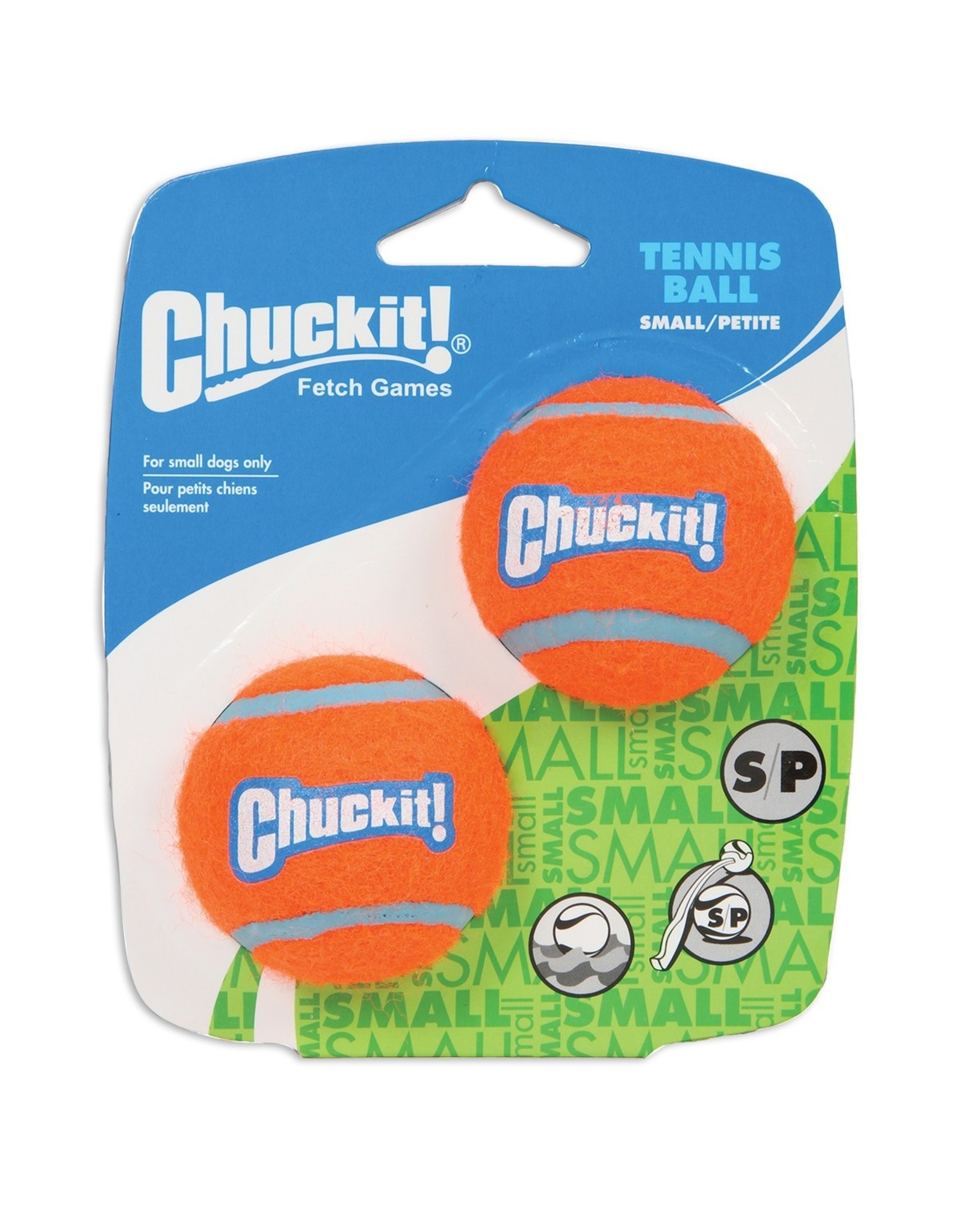 Petmate Chuckit! Dog Tennis Ball Dog Toy Small (2 Inch Diameter) for dogs 0-20 lbs Pack of 2