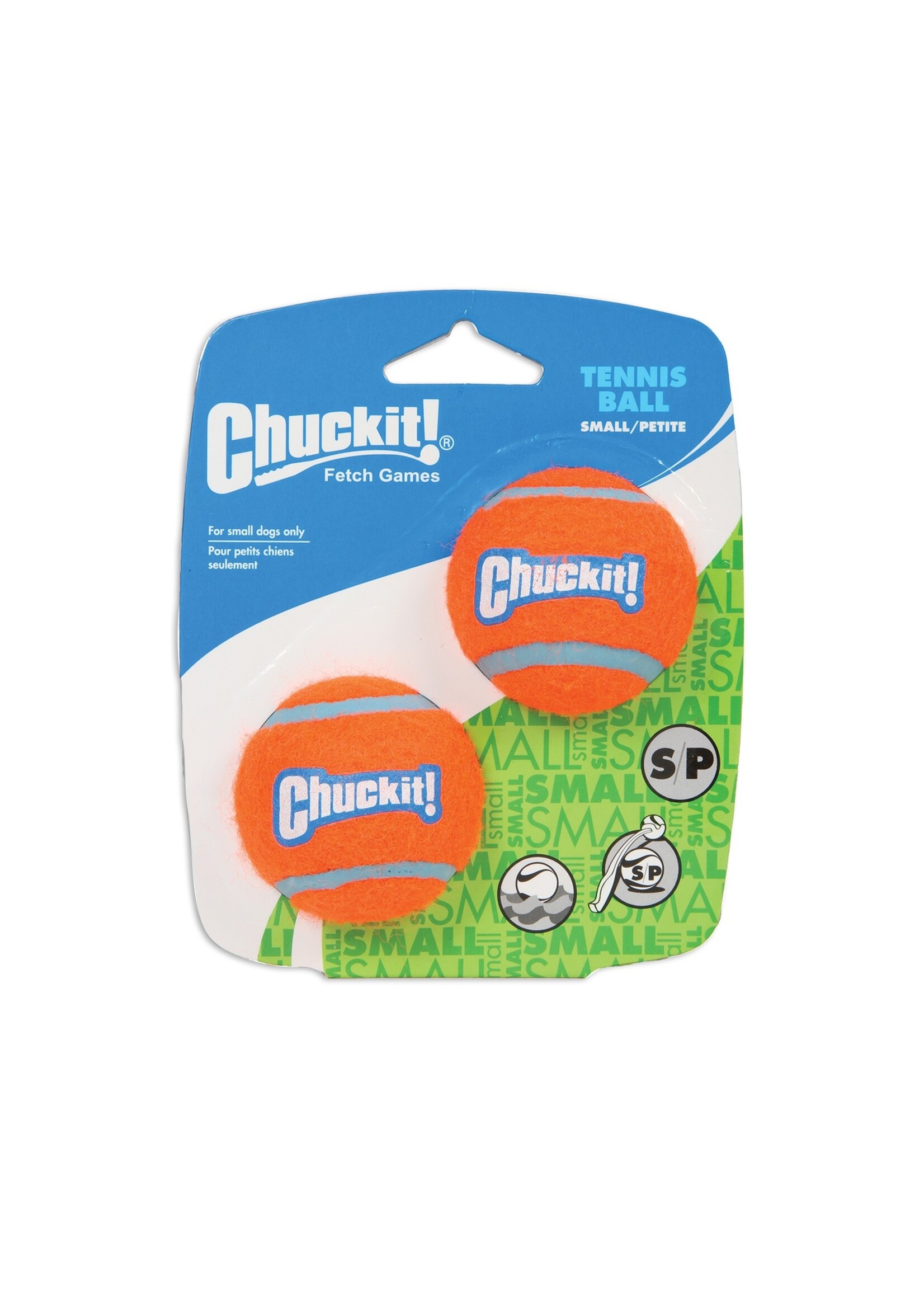 Chuckit! Chuckit! Dog Tennis Ball Dog Toy Small (2 Inch Diameter) for dogs 0-20 lbs Pack of 2
