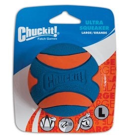 Petmate Chuckit! Ultra Squeaker Rubber Ball Fetch Dog Toy Large (3 ) for Dogs 60-100 lb  Pack of 1
