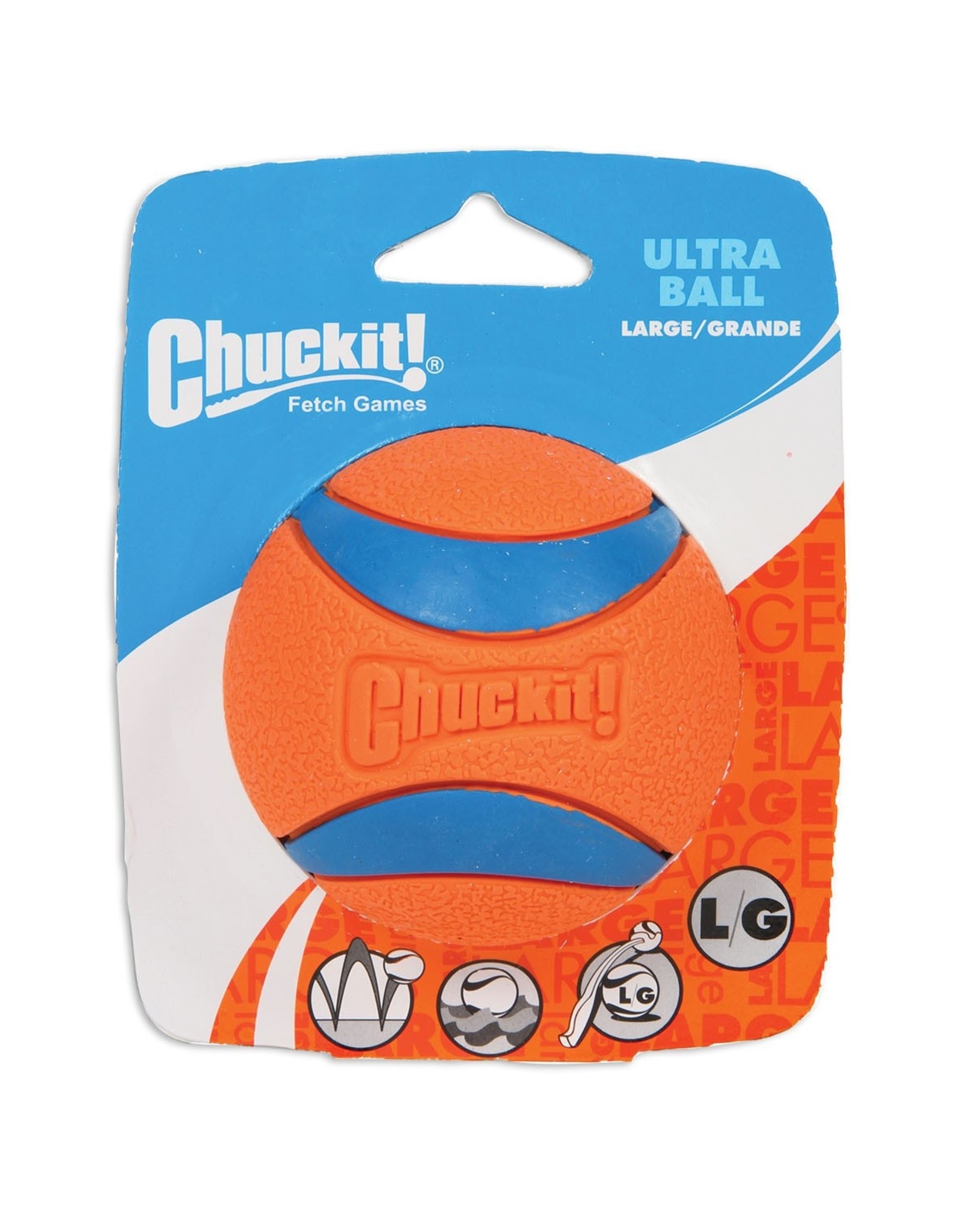 Petmate Chuckit! Ultra Ball Rubber Fetch Dog Toy Large (3 ) for Dogs 60-100 lb Pack of 1