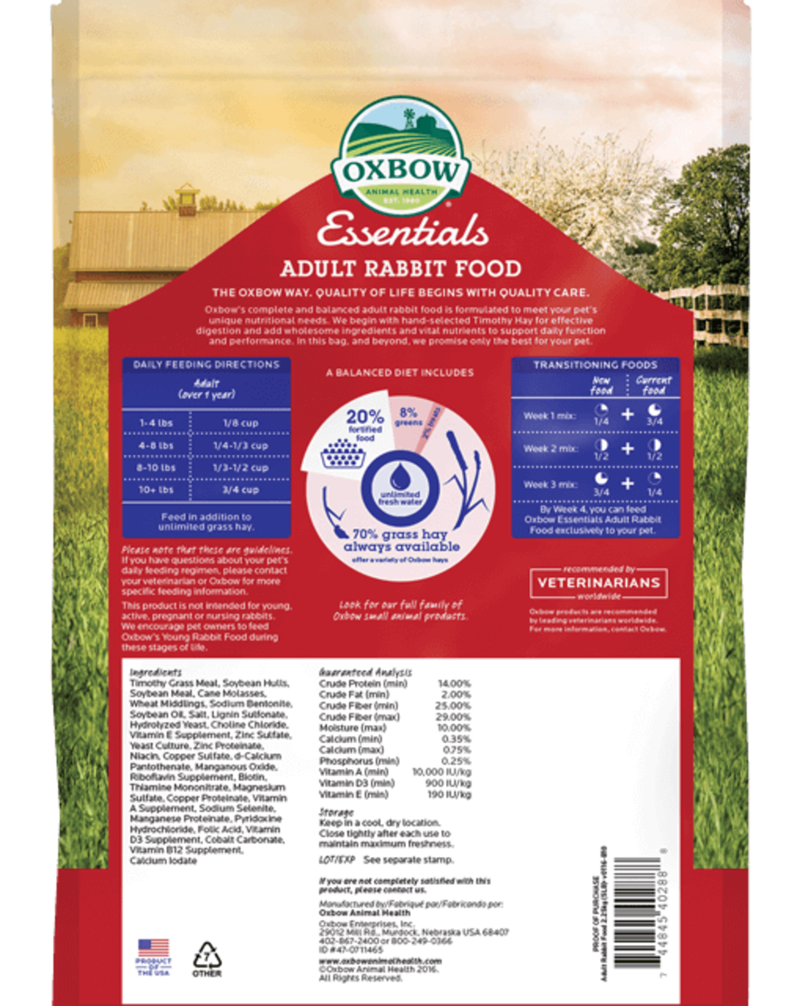 Oxbow OXBOW ADULT RABBIT 25LBS