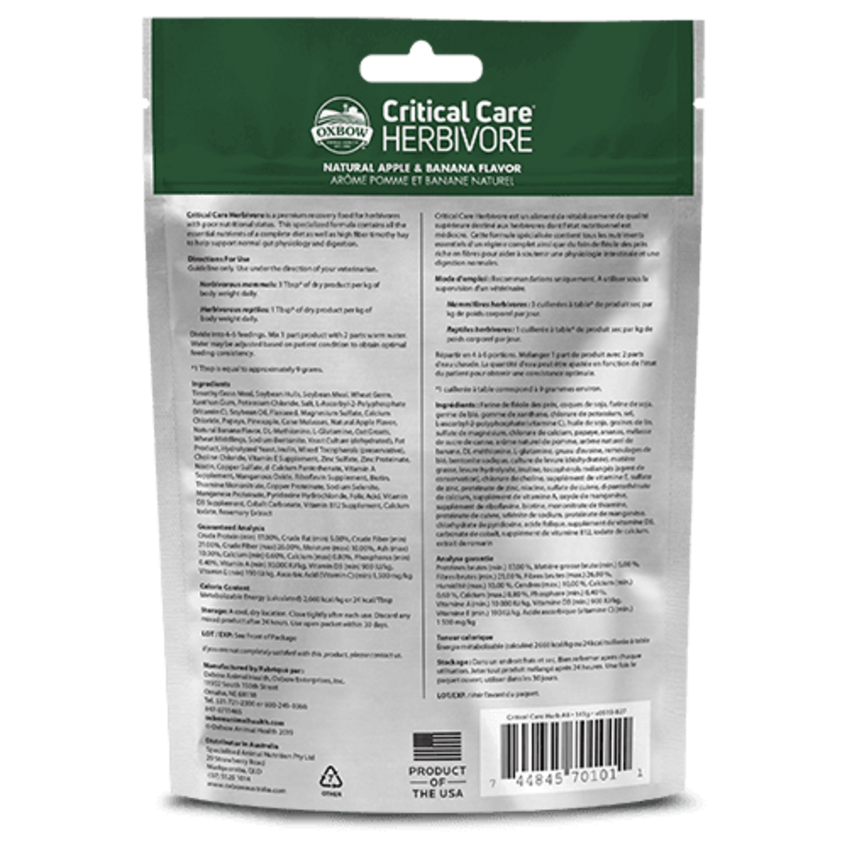 Oxbow OXBOW CRITICAL CARE APPLE/BANANA 1LB