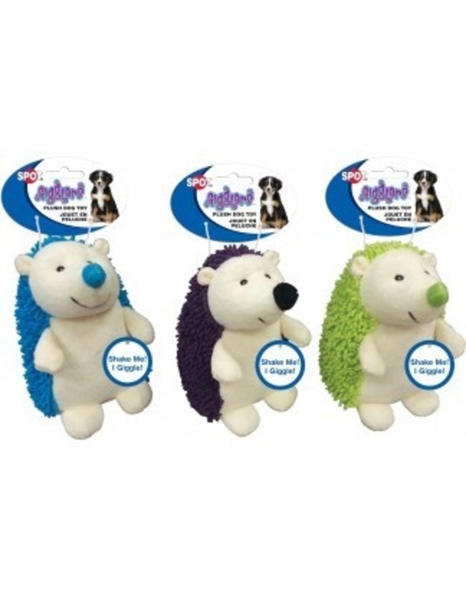Ethical Pet Spot Giggler Plush Hedgehog Assorted 6.5in