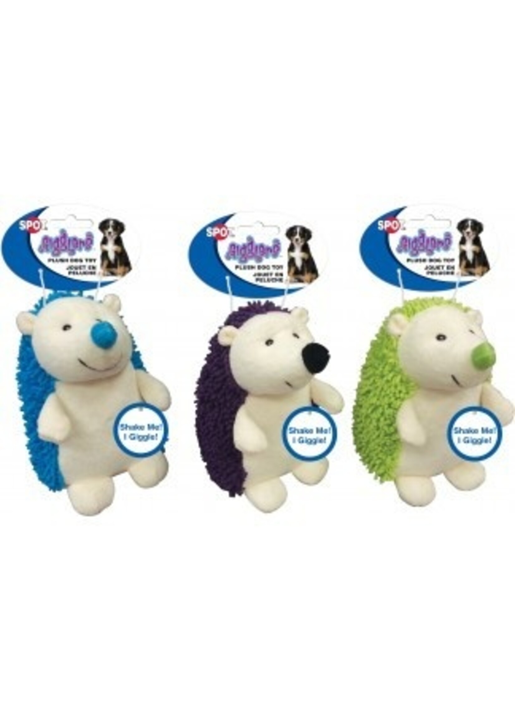 Ethical Pet Spot Giggler Plush Hedgehog Assorted 6.5in