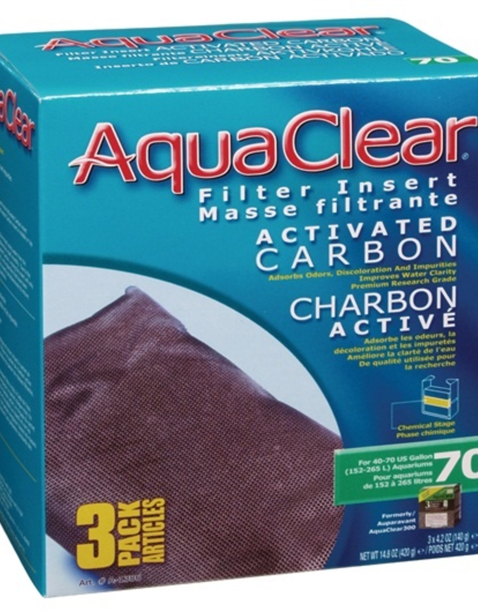 HAGEN AQUA CLEAR 70 3PK CARBON