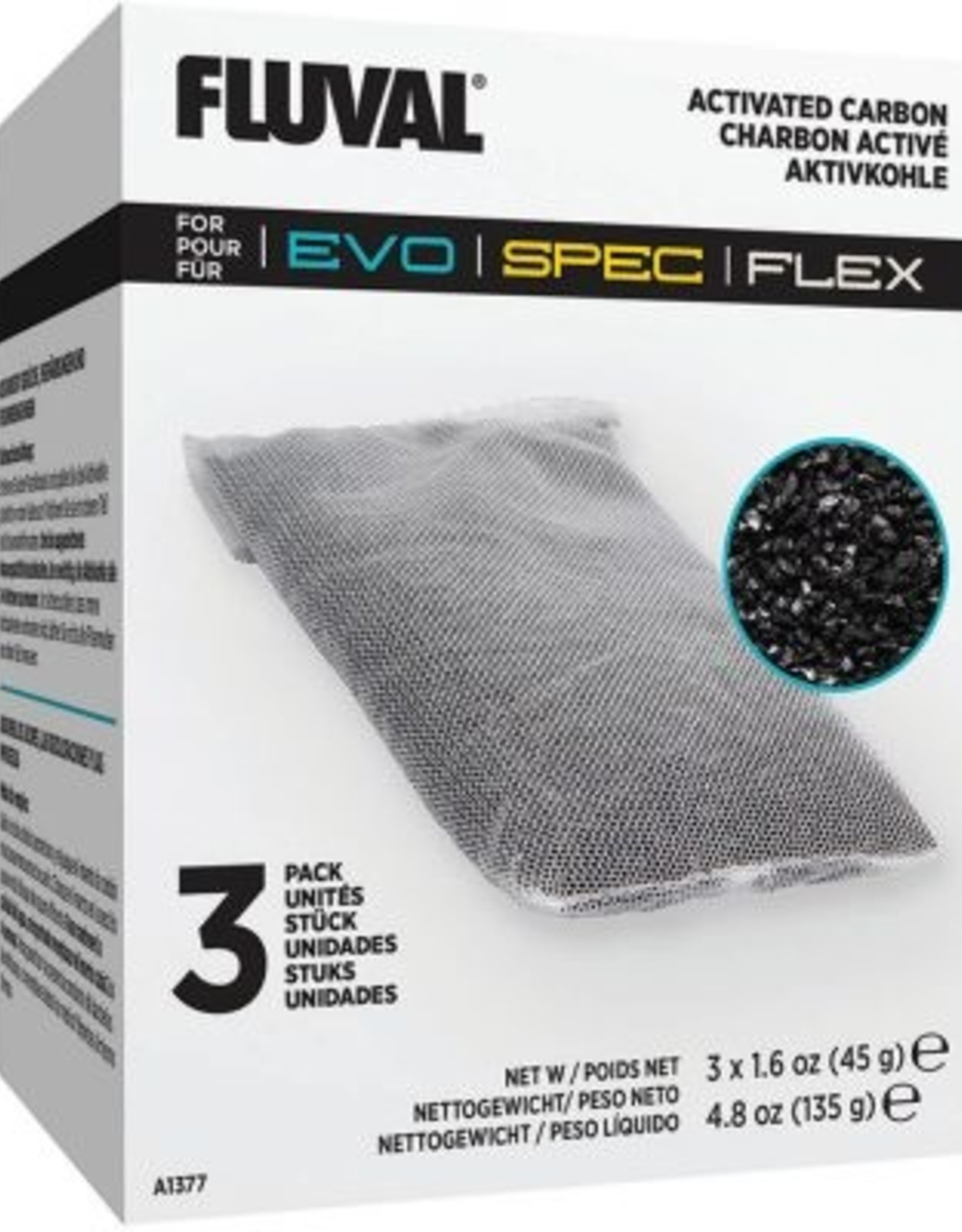 Fluval Spec Carbon 3 pk Filter Media x 36 Master Case