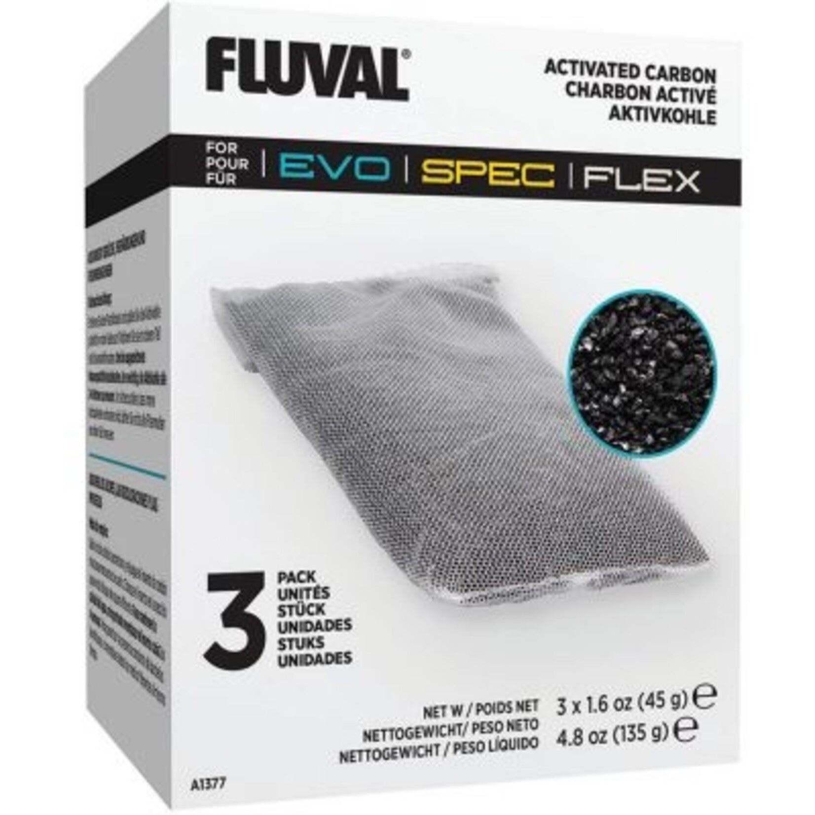 Fluval Spec Carbon 3 pk Filter Media x 36 Master Case