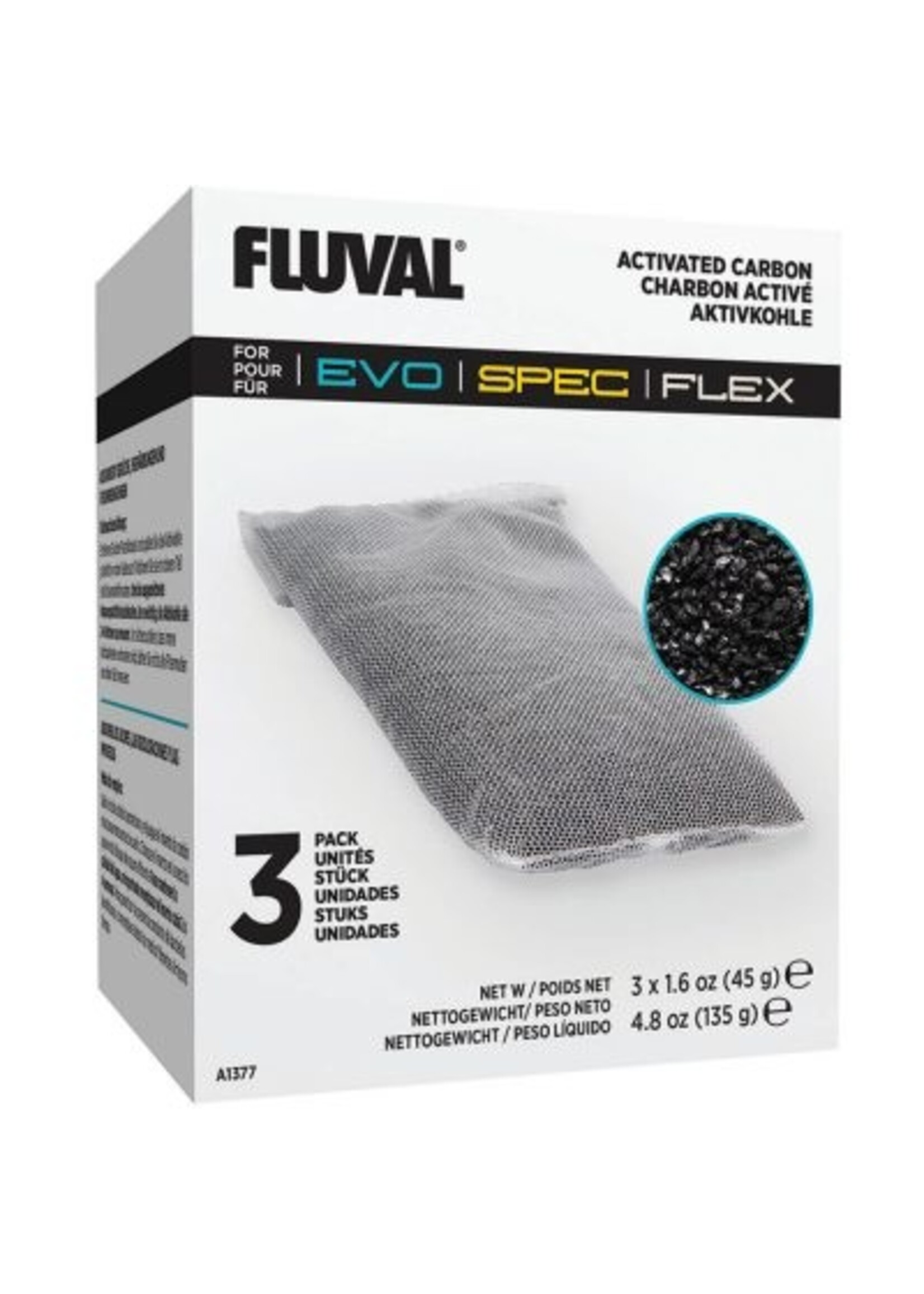 Fluval Spec Carbon 3 pk Filter Media x 36 Master Case