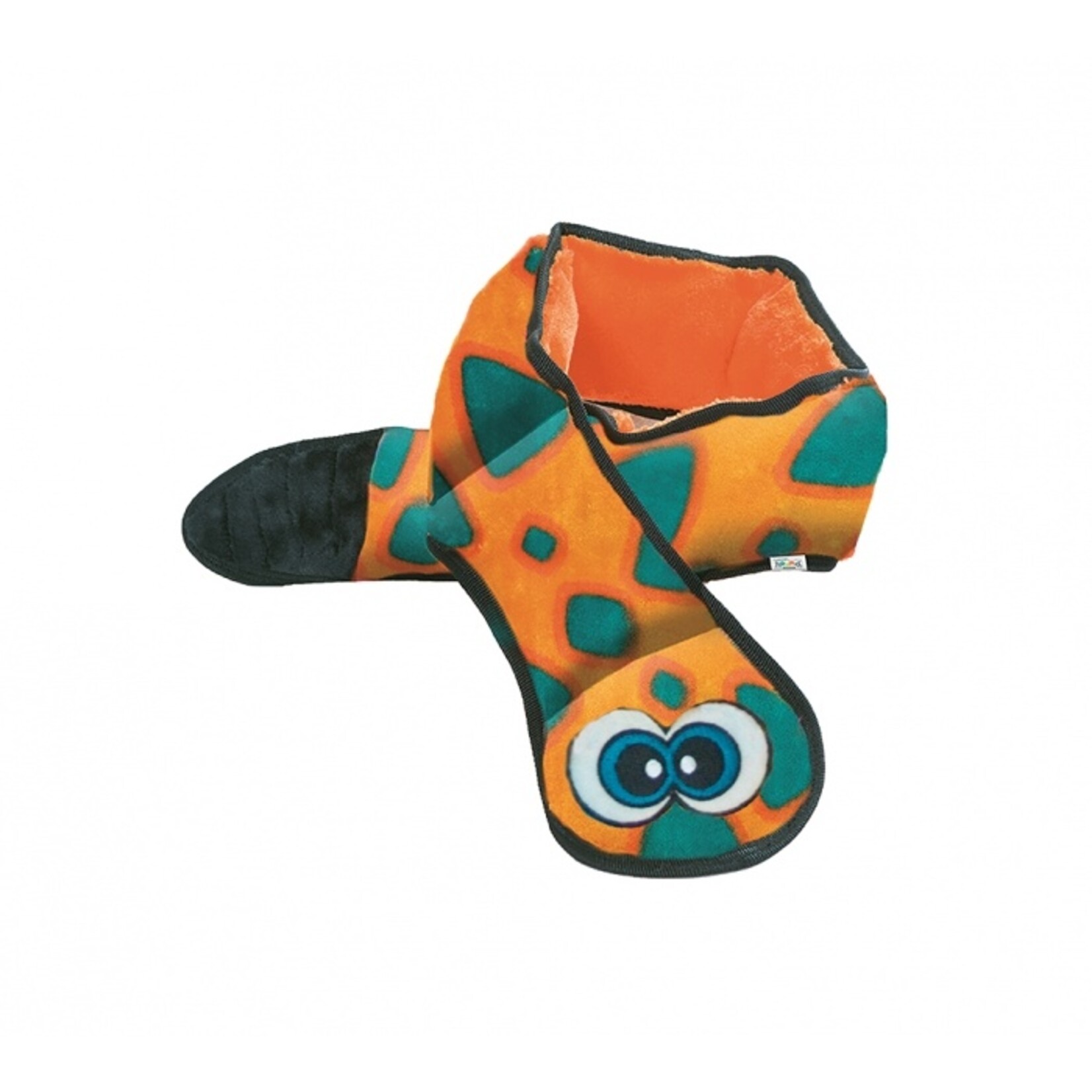 Outward Hound INVINCIBLE SNAKE ORANGE/BLUE 6 SQUEAK