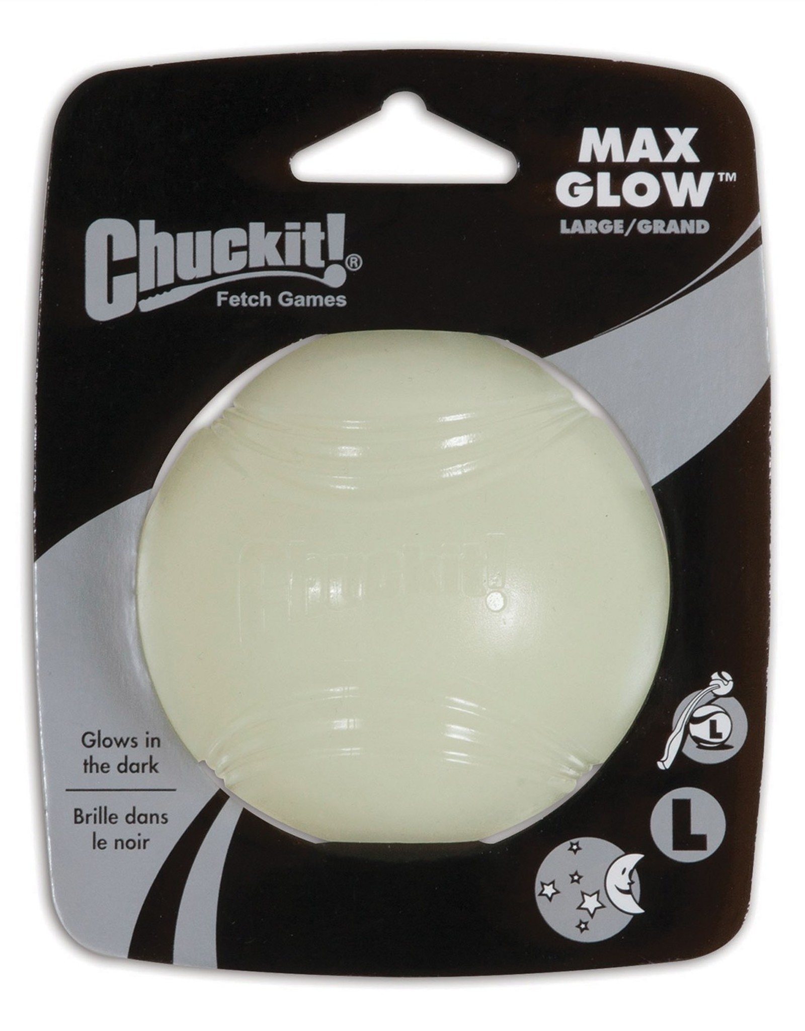 Petmate Chuckit! Max Glow Durable Rubber Fetch Ball Dog Toy Large Pack of 1