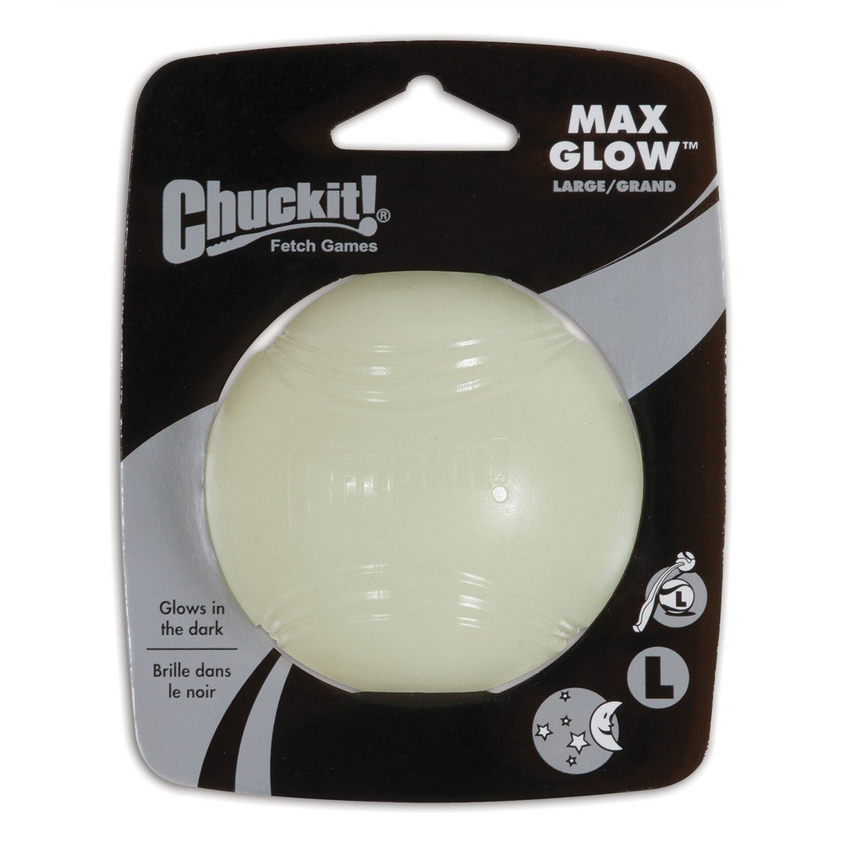 Chuckit! Chuckit! Max Glow Durable Rubber Fetch Ball Dog Toy Large Pack of 1