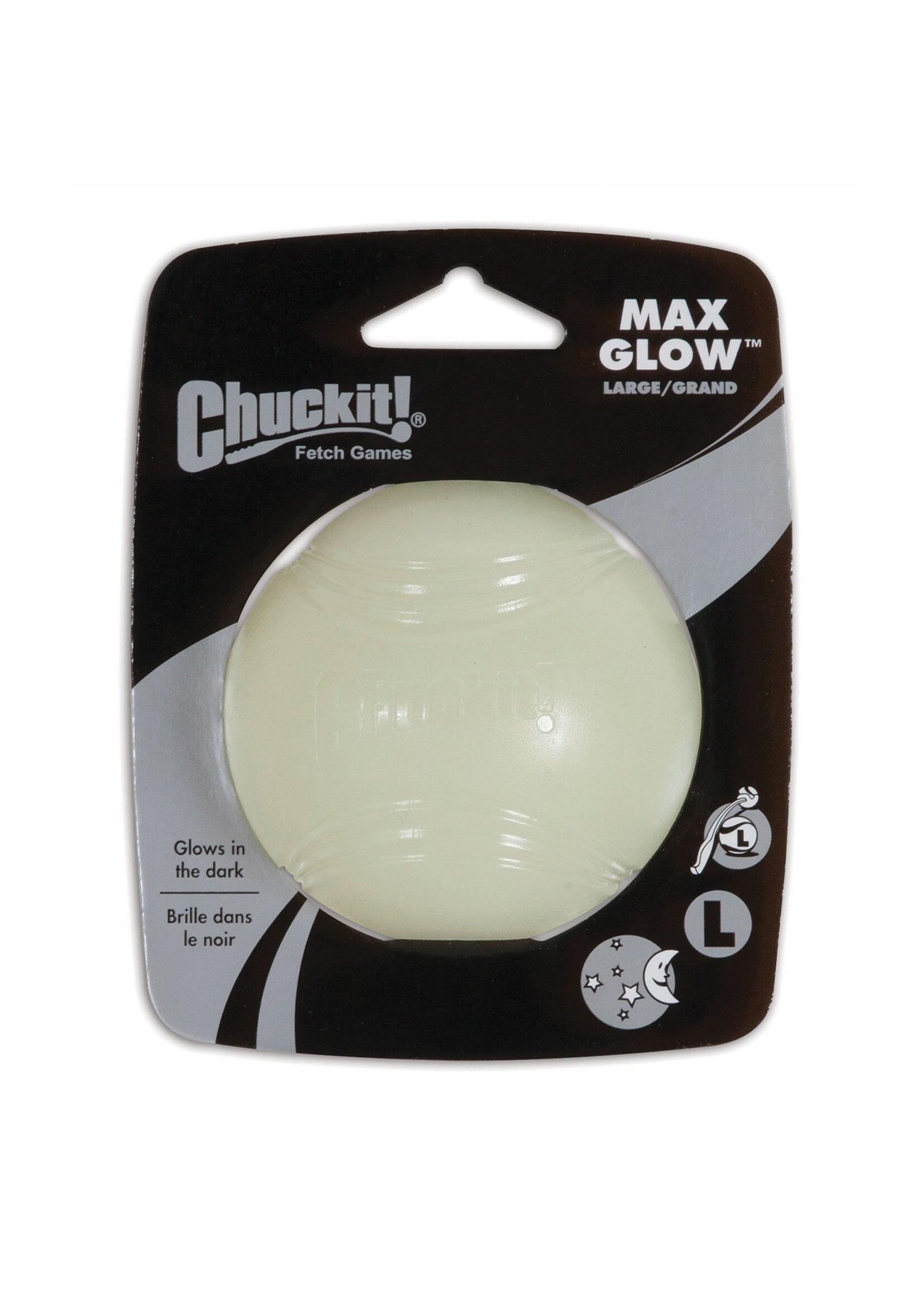 Chuckit! Chuckit! Max Glow Durable Rubber Fetch Ball Dog Toy Large Pack of 1