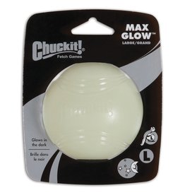 Petmate Chuckit! Max Glow Durable Rubber Fetch Ball Dog Toy  Large  Pack of 1  White