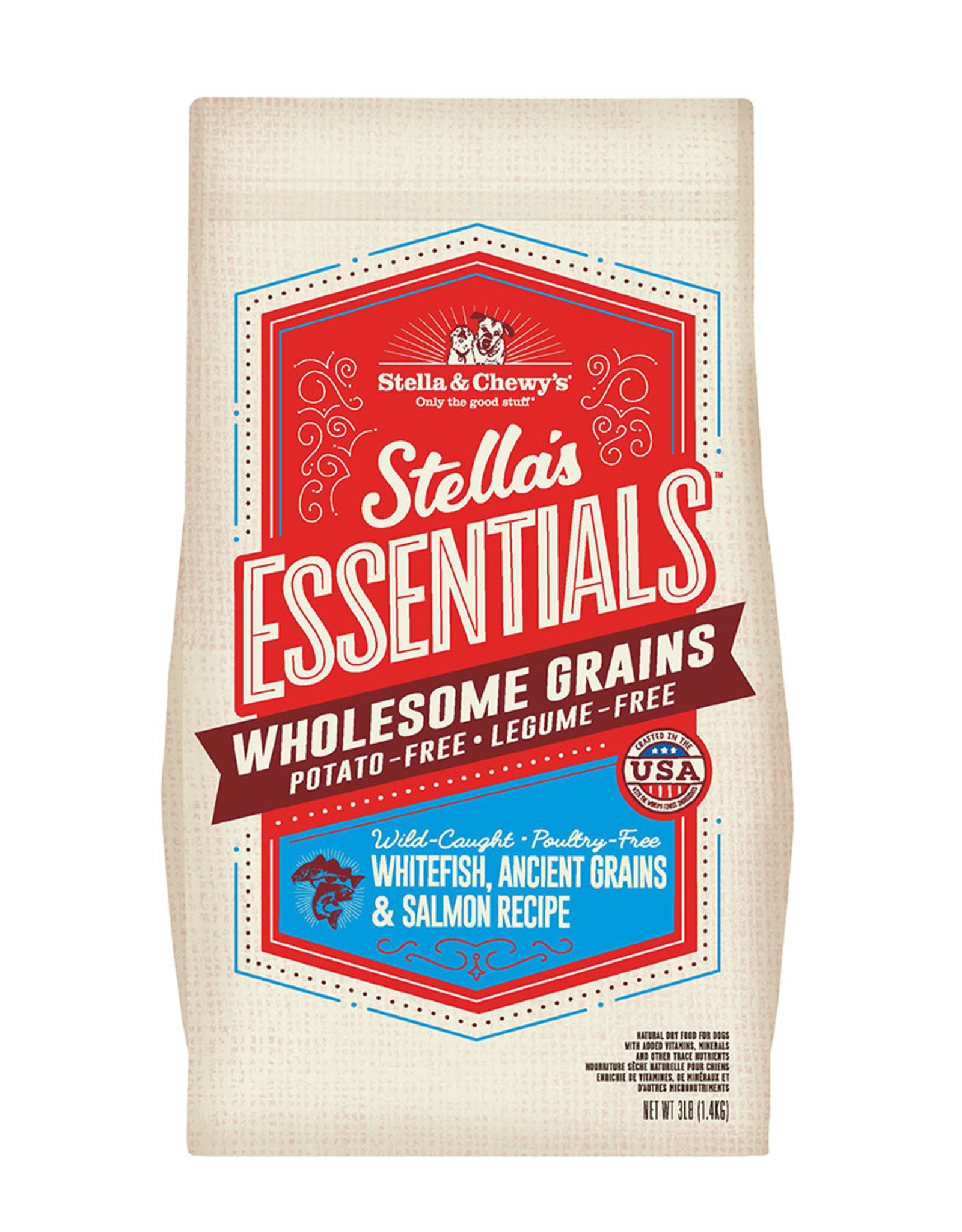 Stella & Chewy's STELLA & CHEWY'S ESSENTIALS ANCIENT GRAINS WHITEFISH & SALMON 25LBS