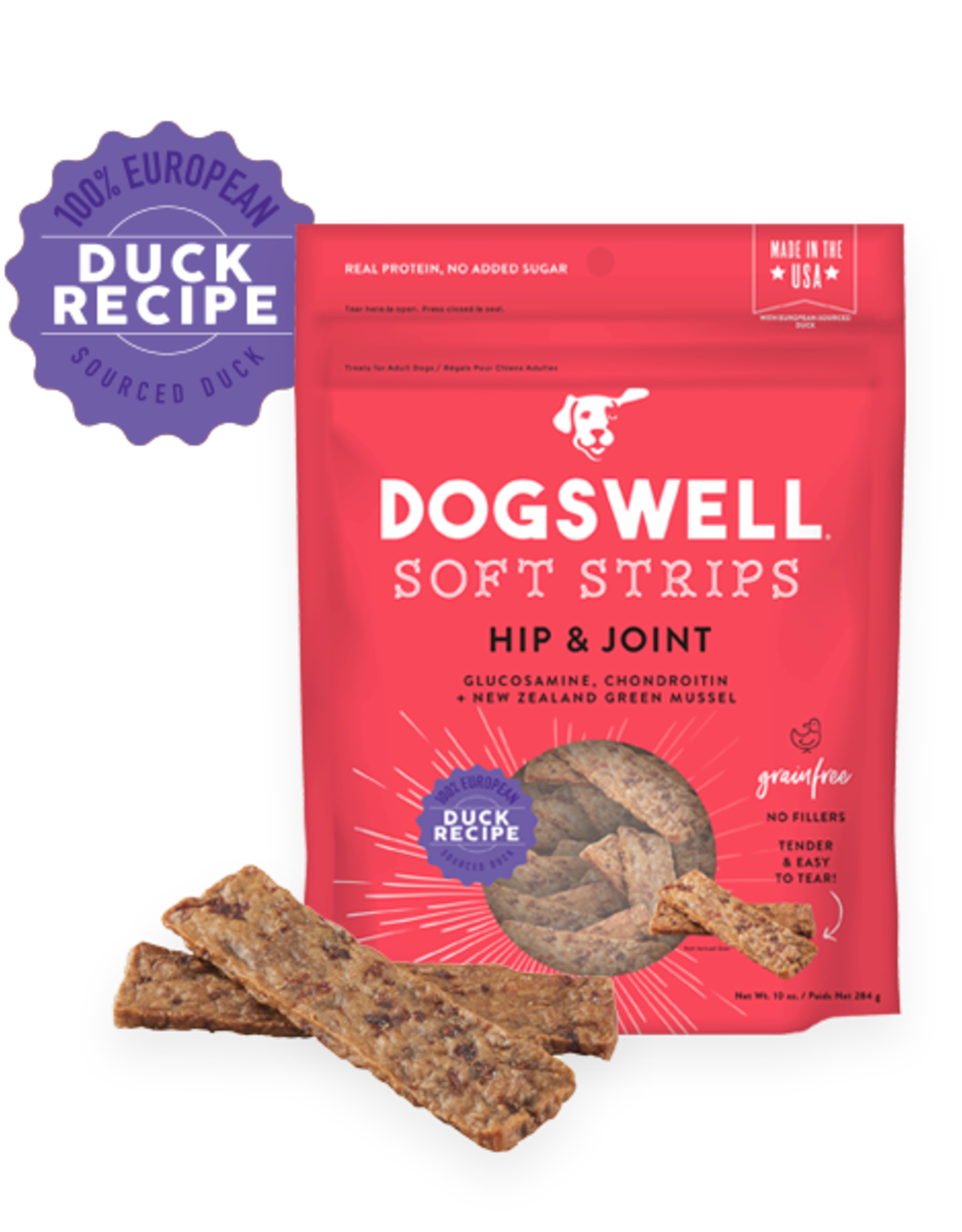 DOGSWELL, LLC DOGSWELL HIP & JOINT SOFT STRIPS DUCK RECIPE 10OZ