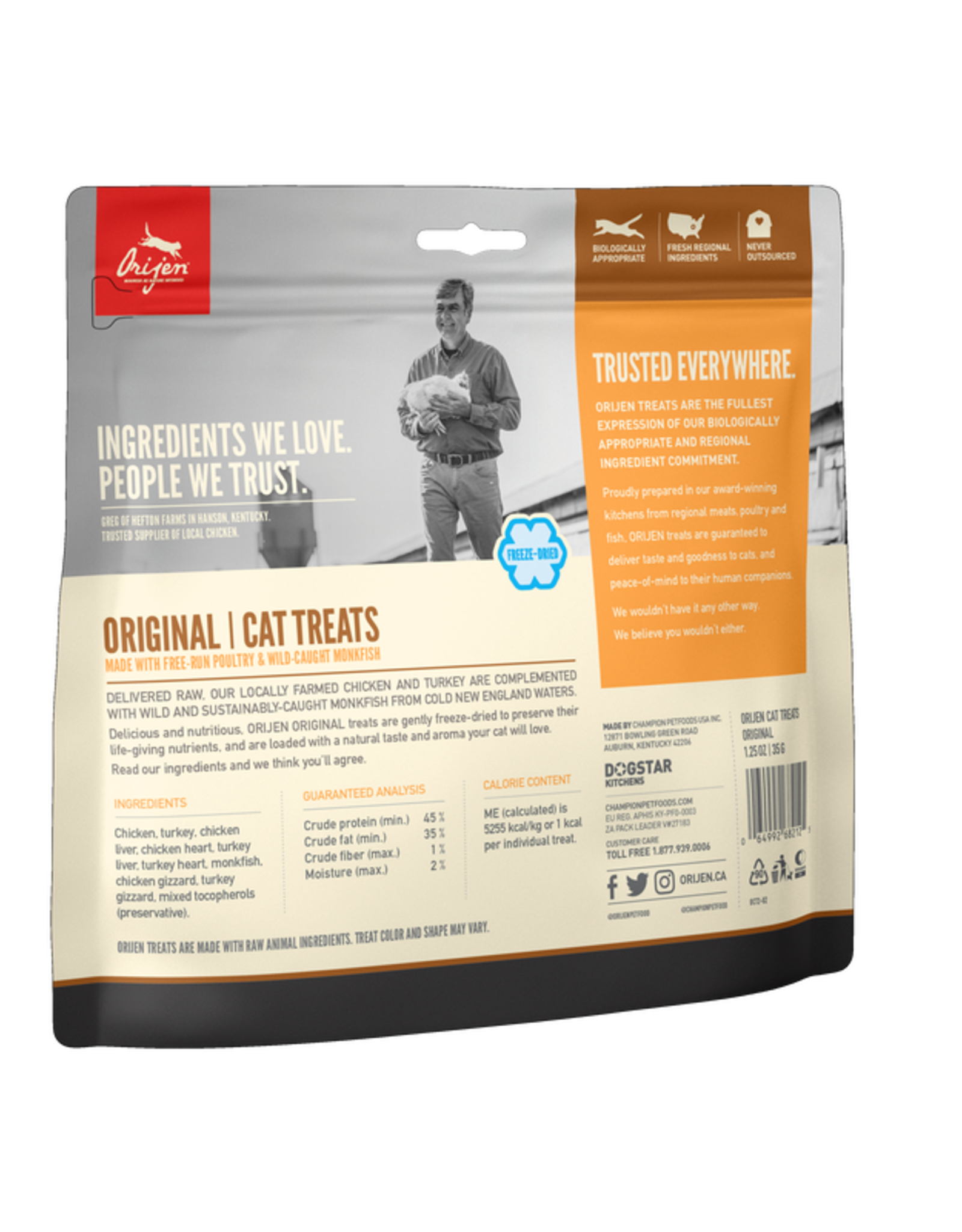 CHAMPION PET FOOD Orijen Original Freeze Dried Cat Treats - 1.25 Oz