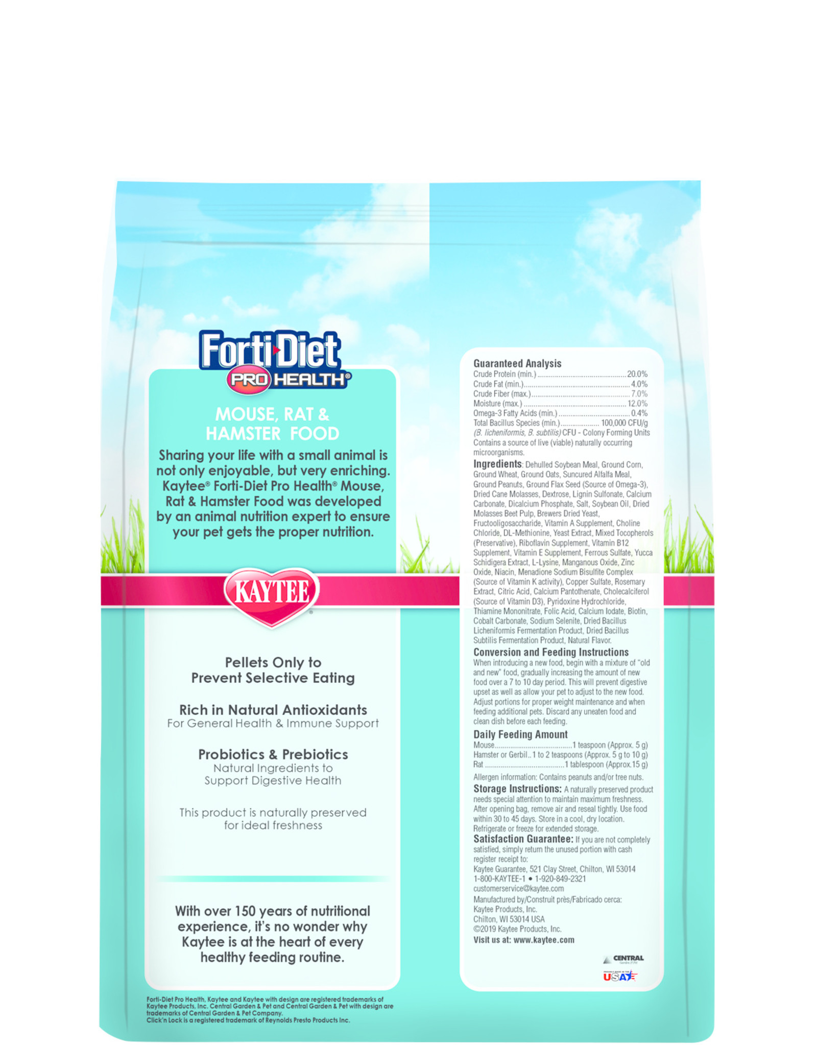 Kaytee KAYTEE FORTI-DIET PRO HEALTH MOUSE RAT & HAMSTER 3LBS