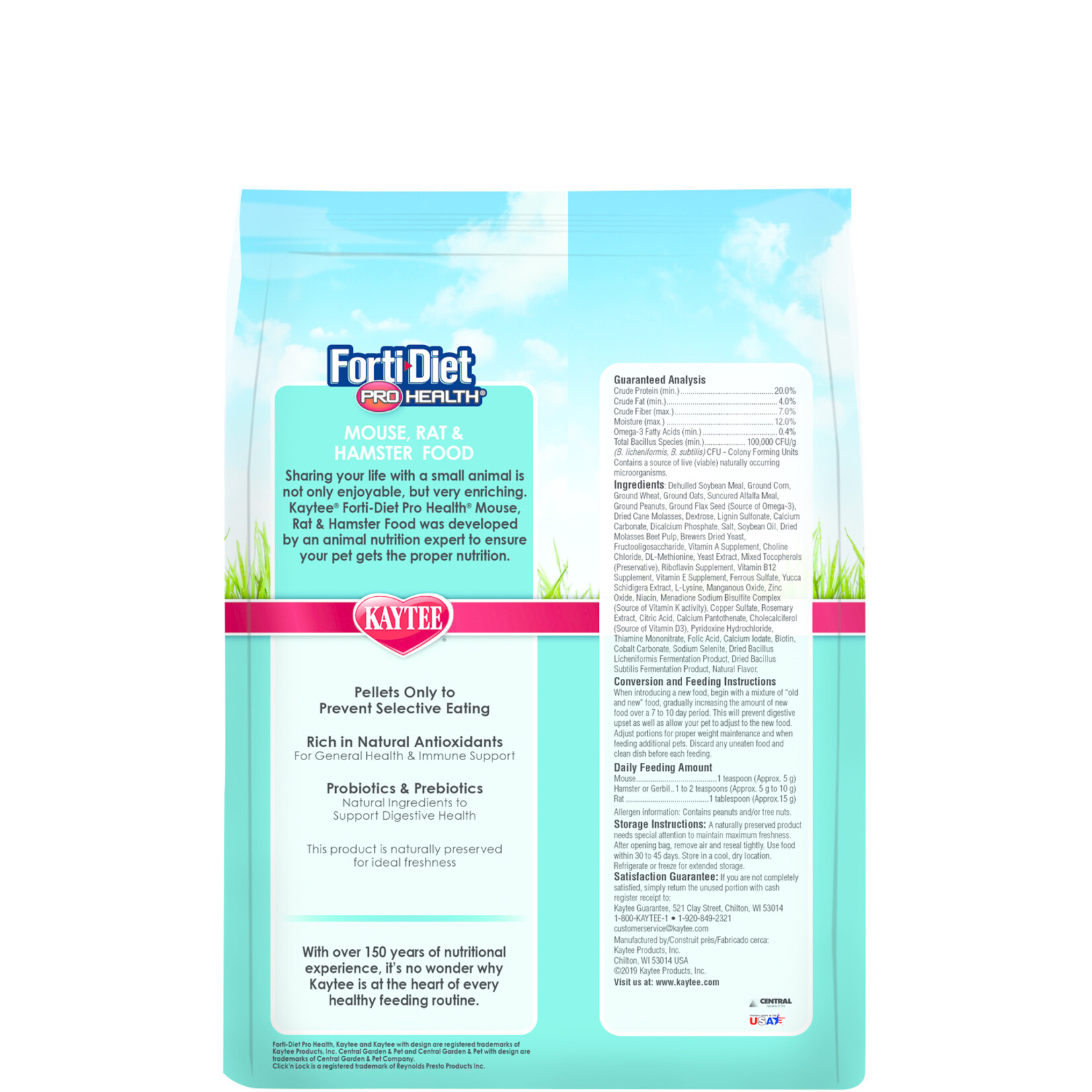 Kaytee KAYTEE FORTI-DIET PRO HEALTH MOUSE RAT & HAMSTER 3LBS