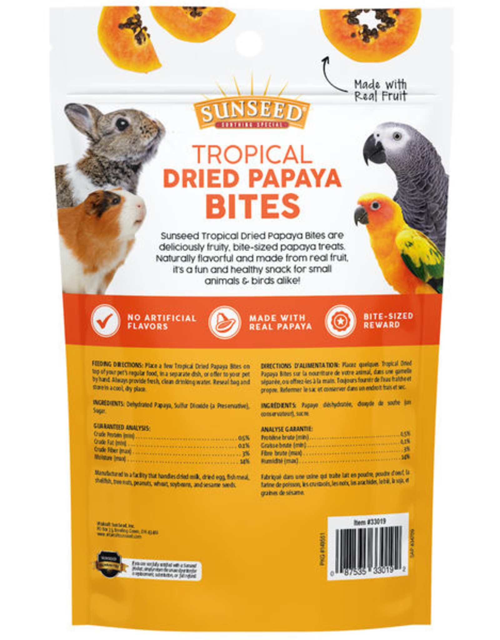 Vitakraft Sun Seed Sunseed Garden Goodies Positively Papaya Tropical Treats for Birds & Small Animals - 5 Oz