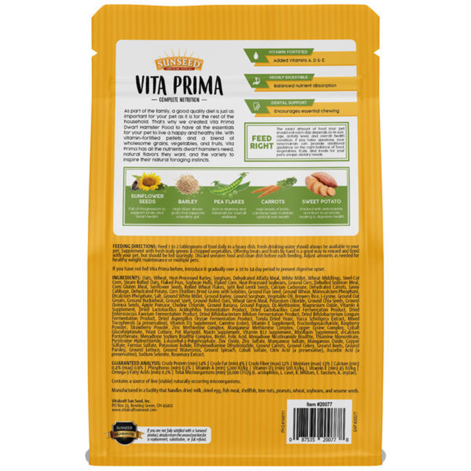 Vitakraft Sun Seed SUNSEED VITA PRIMA DWARF HAMSTER 2LBS