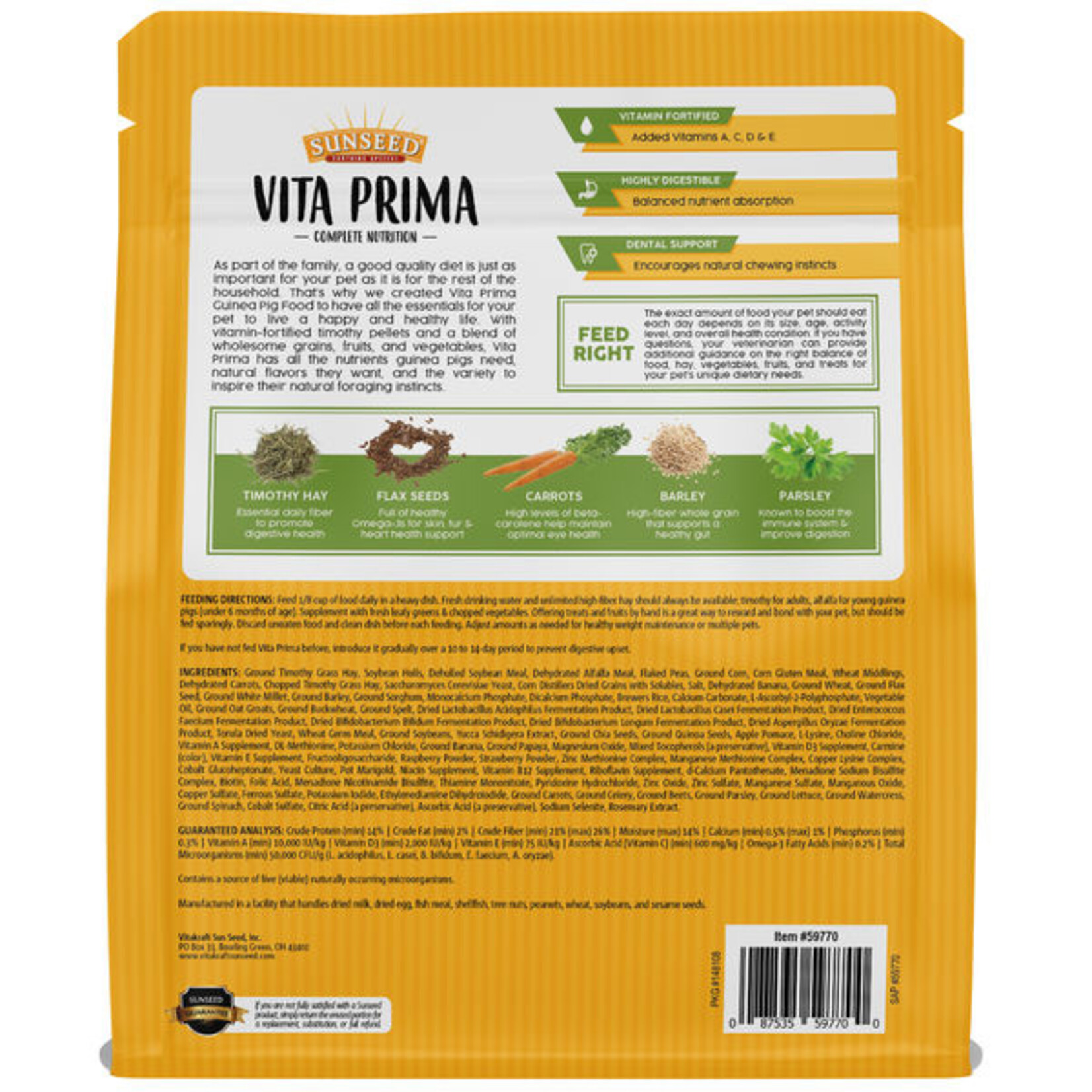 Vitakraft Sun Seed SUNSEED VITA PRIMA GUINEA PIG 4BLBS
