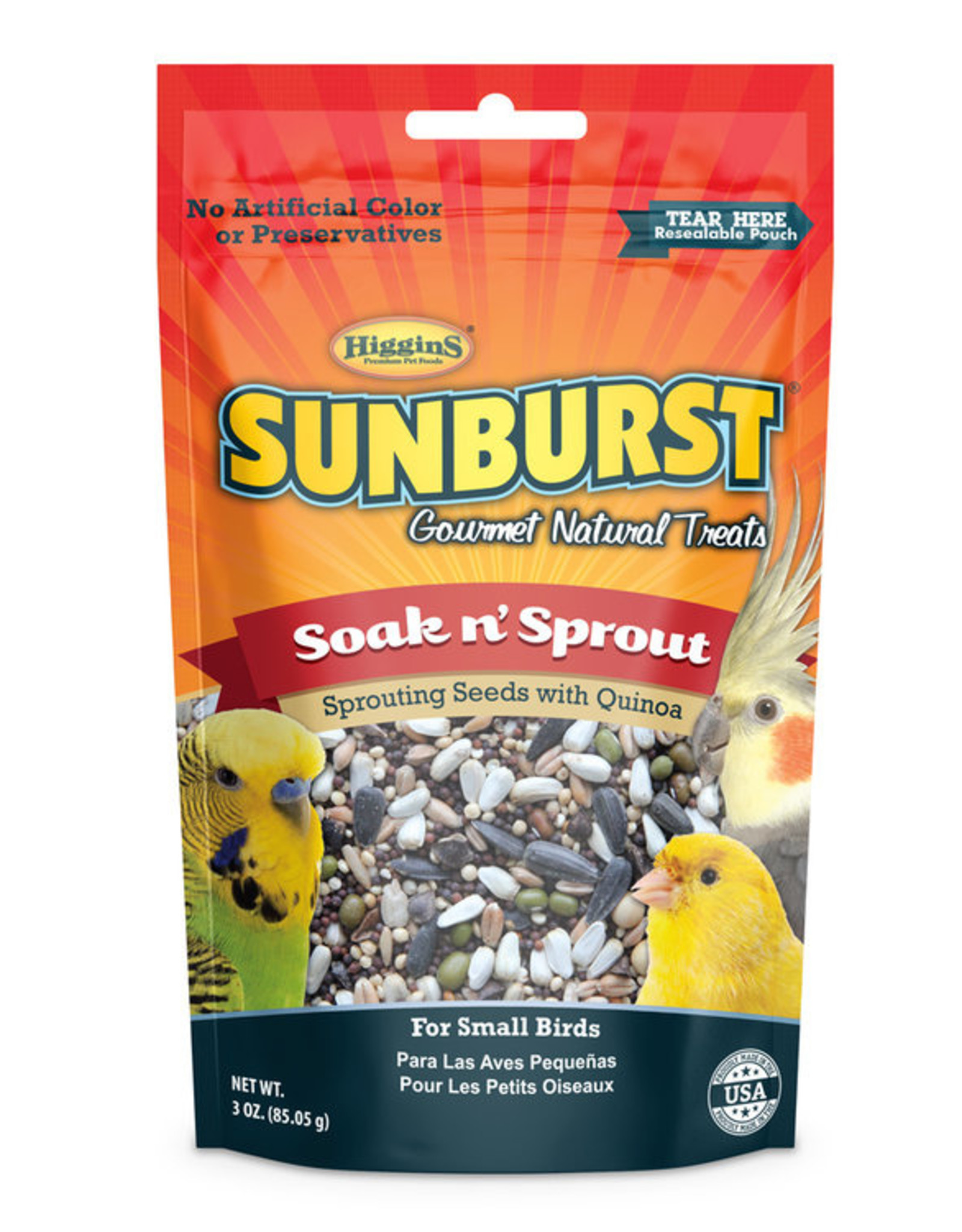 Versele-Laga Higgins Versele-Laga Higgins Sunburst Soak n Sprout Small Bird Treat - 3 oz.