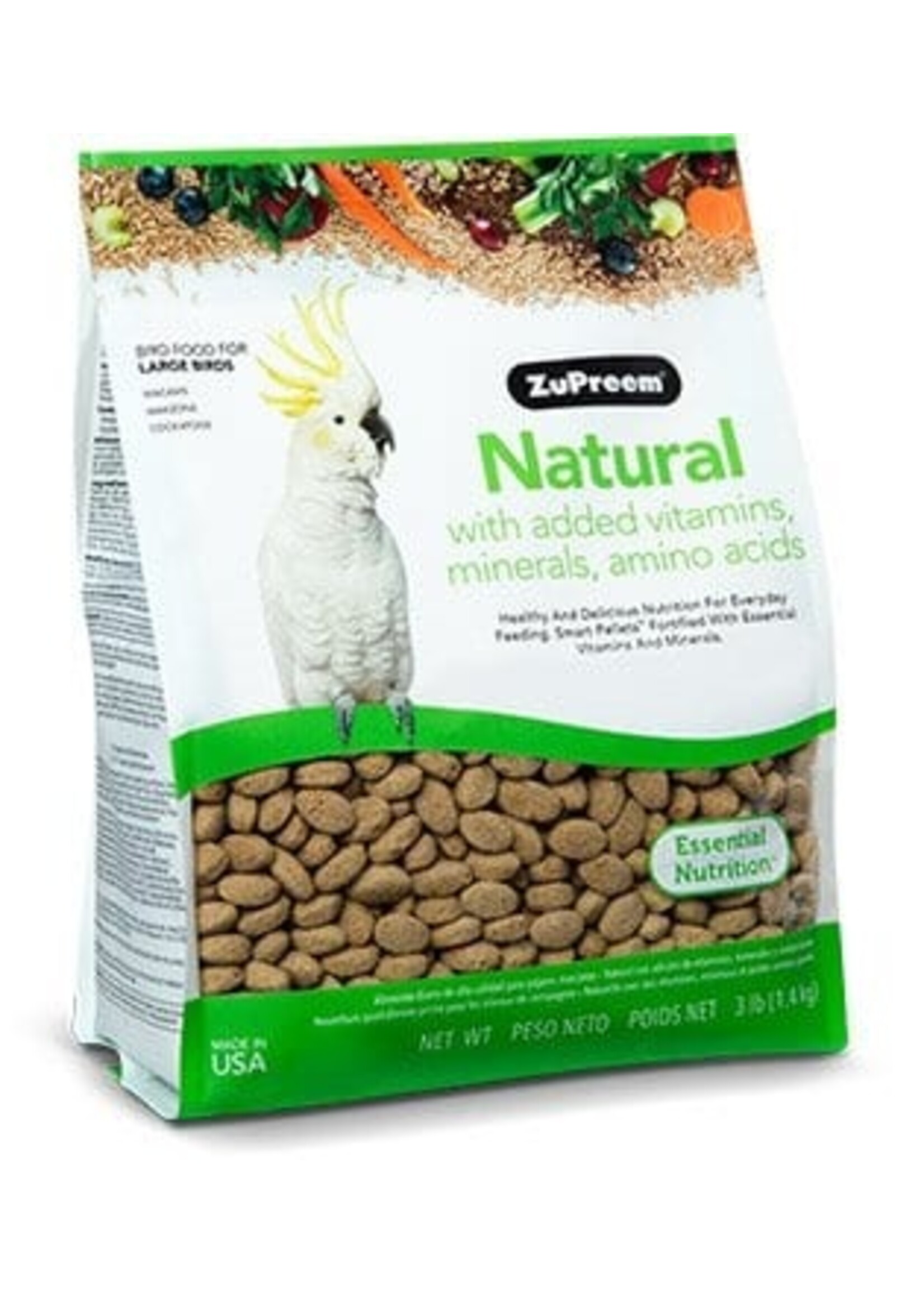 ZuPreem ZUPREEM NATURAL LARGE PARROT 3LBS