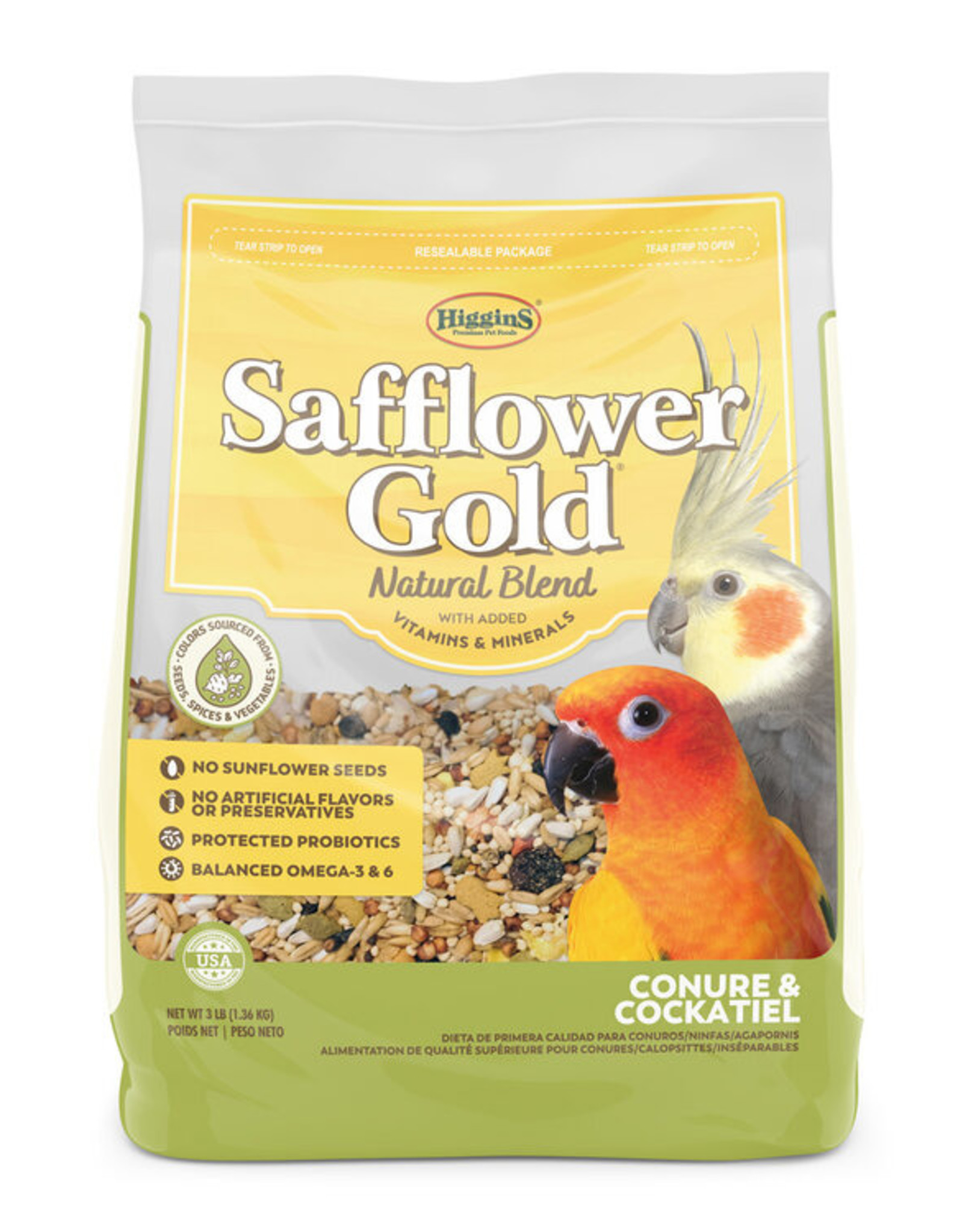 Versele-Laga Higgins HIGGINS SAFFLOWER GOLD CONURE & COCKATIEL 3LBS