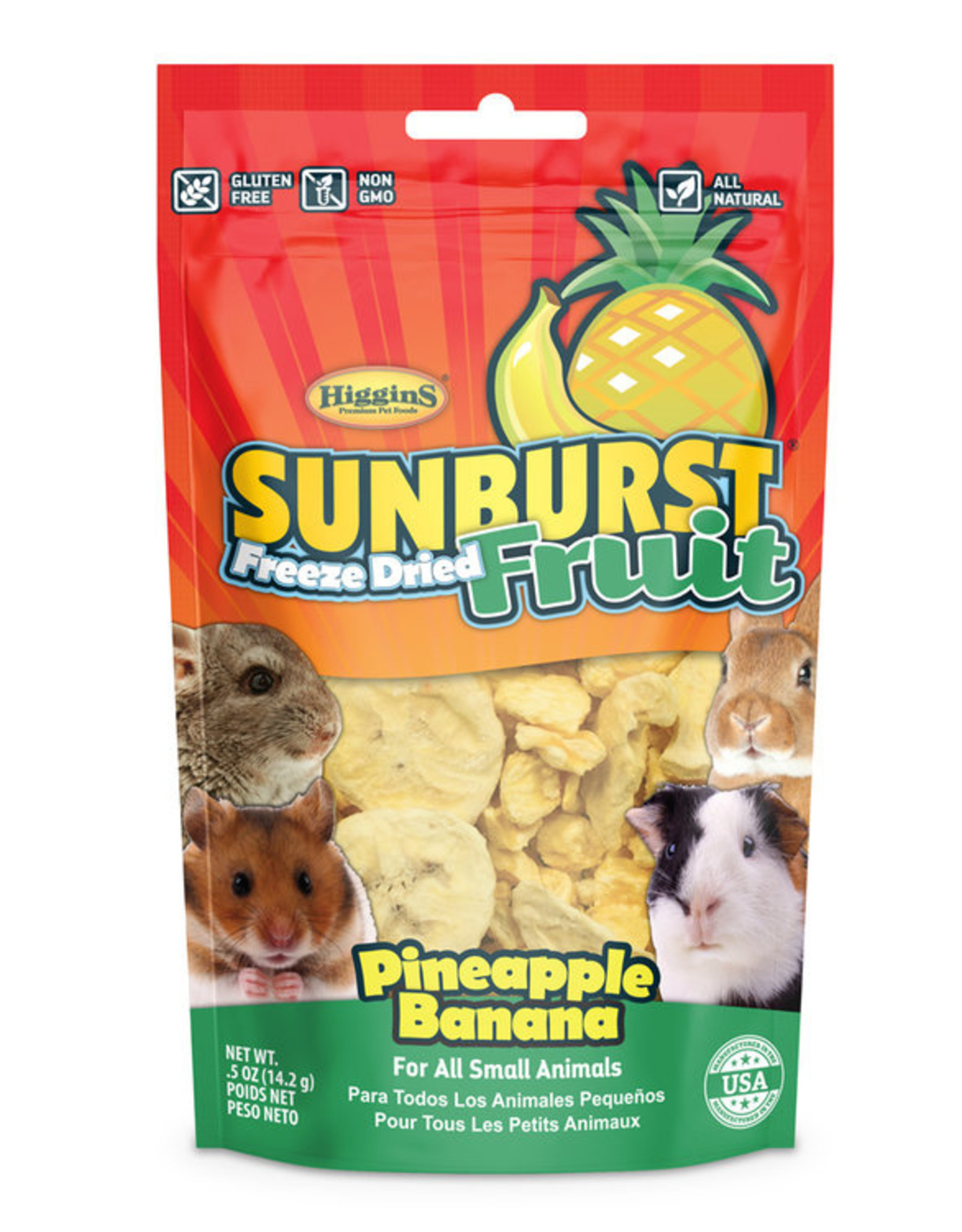 Versele-Laga Higgins HIGGINS SUNBURST FREEZE DRIED FRUIT PINEAPPLE BANANA .5OZ