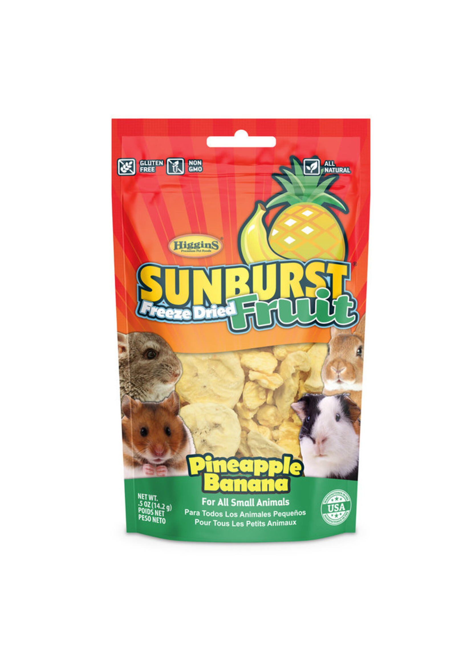 Versele-Laga Higgins HIGGINS SUNBURST FREEZE DRIED FRUIT PINEAPPLE BANANA .5OZ