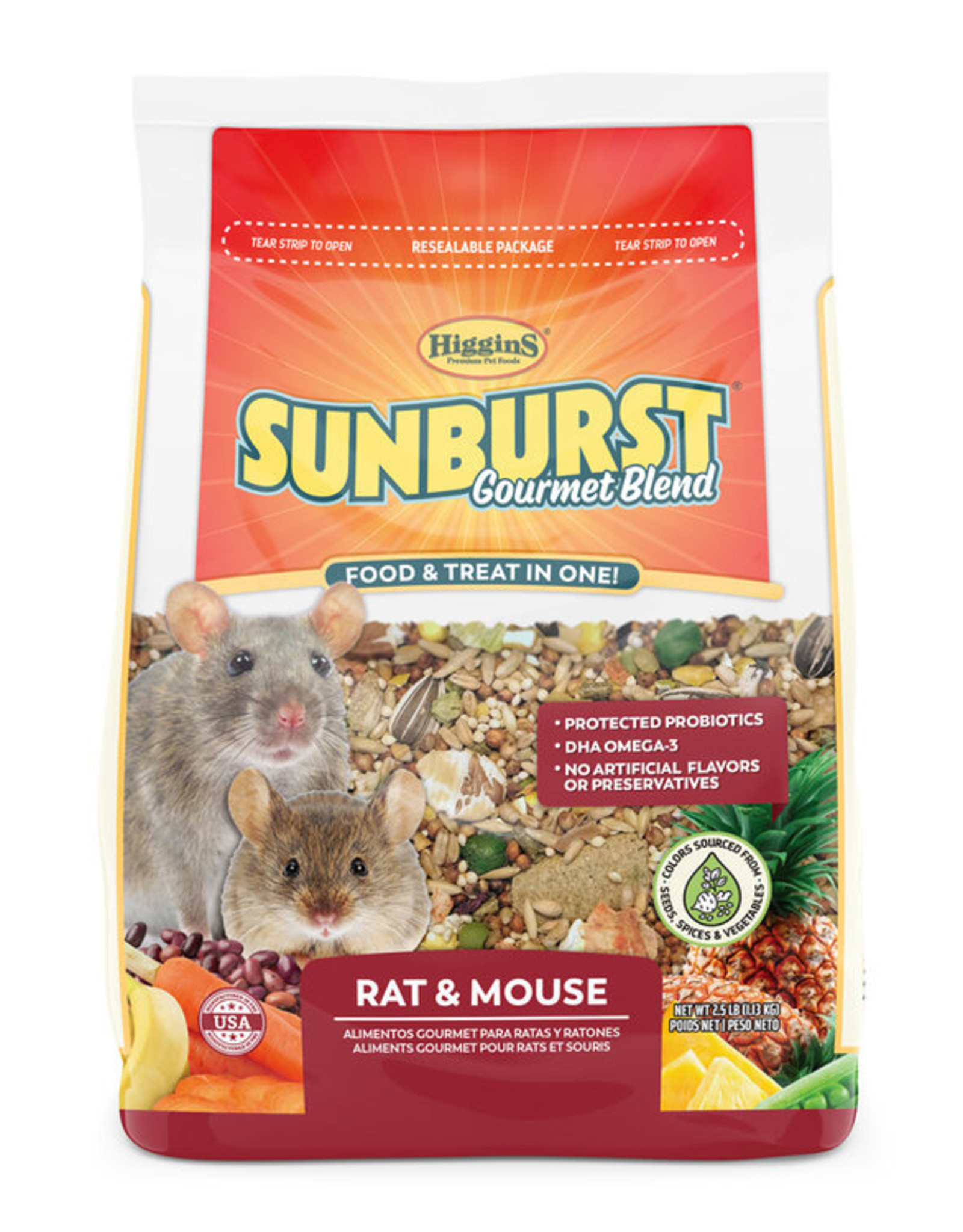 Versele-Laga Higgins HIGGINS SUNBURST GOURMET BLEND RAT & MOUSE 2.5LBS