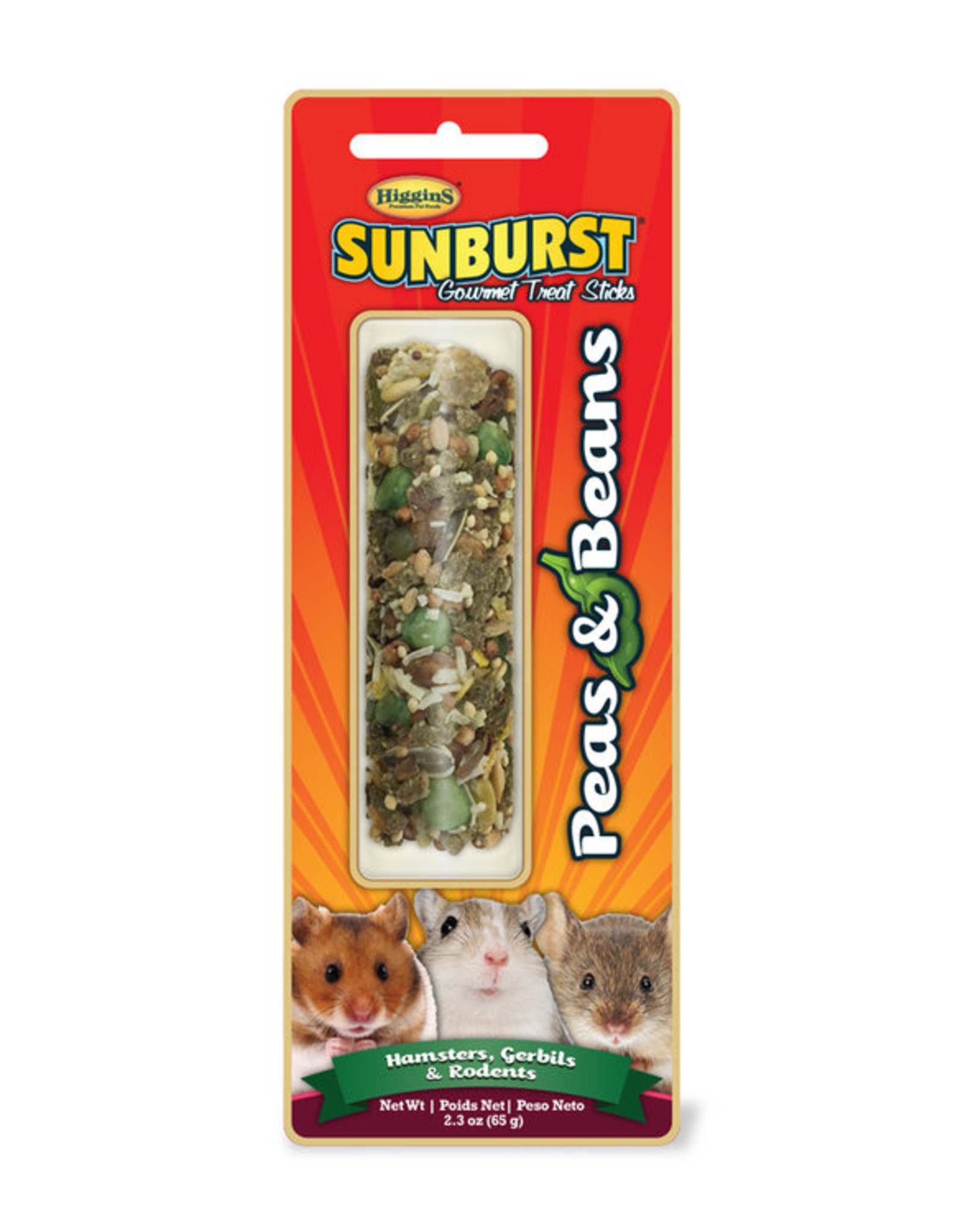 Versele-Laga Higgins HIGGINS SUNBURST GOURMET TREAT STICKS PEAS & BEANS 2.3OZ