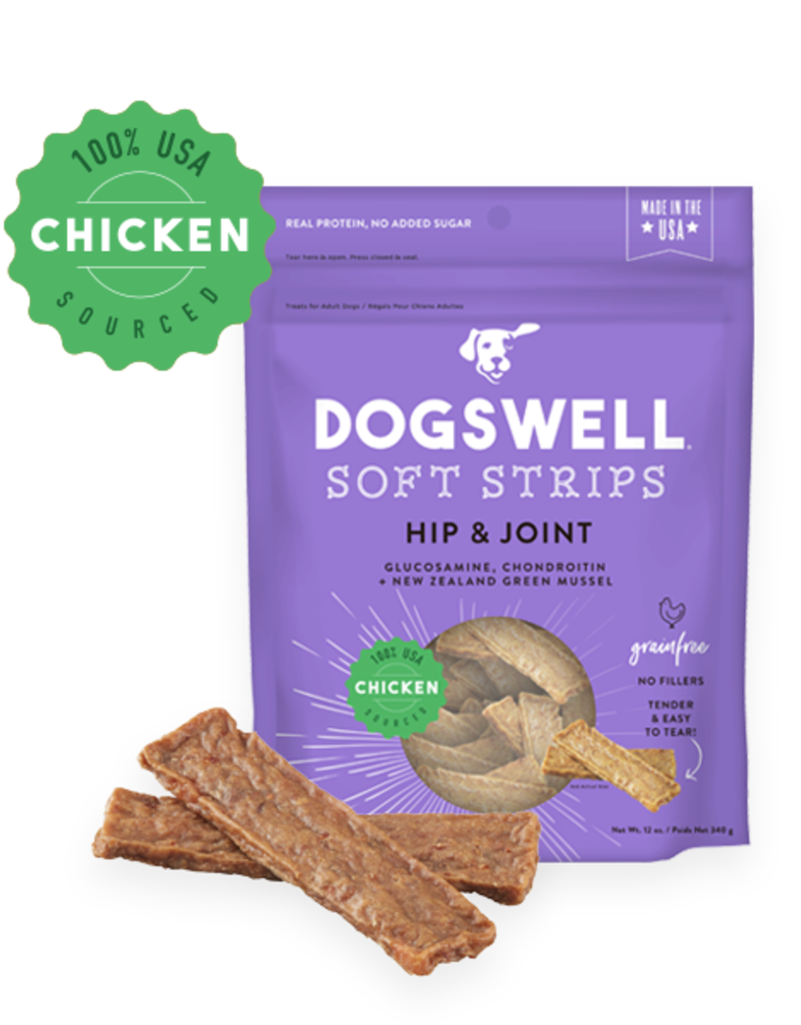 Dogswell Dogswell Soft Strips Hip & Joint Dog Treats Chicken 20 oz