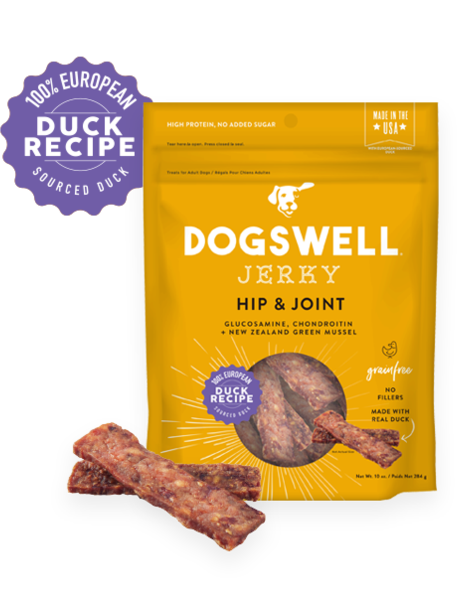DOGSWELL, LLC DOGSWELL  HIP & JOINT DUCK JERKY 10OZ