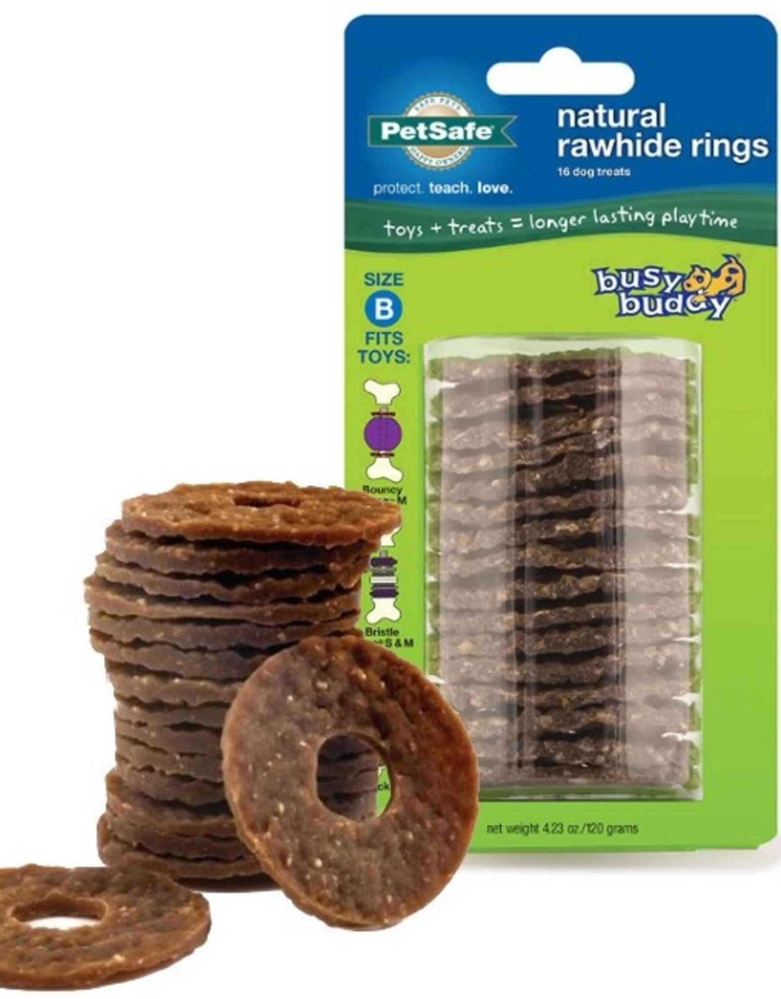PetSafe PetSafe Busy Buddy Rawhide Treat Ring Refills for Dog Toys Original Large (Size C) Dry Food