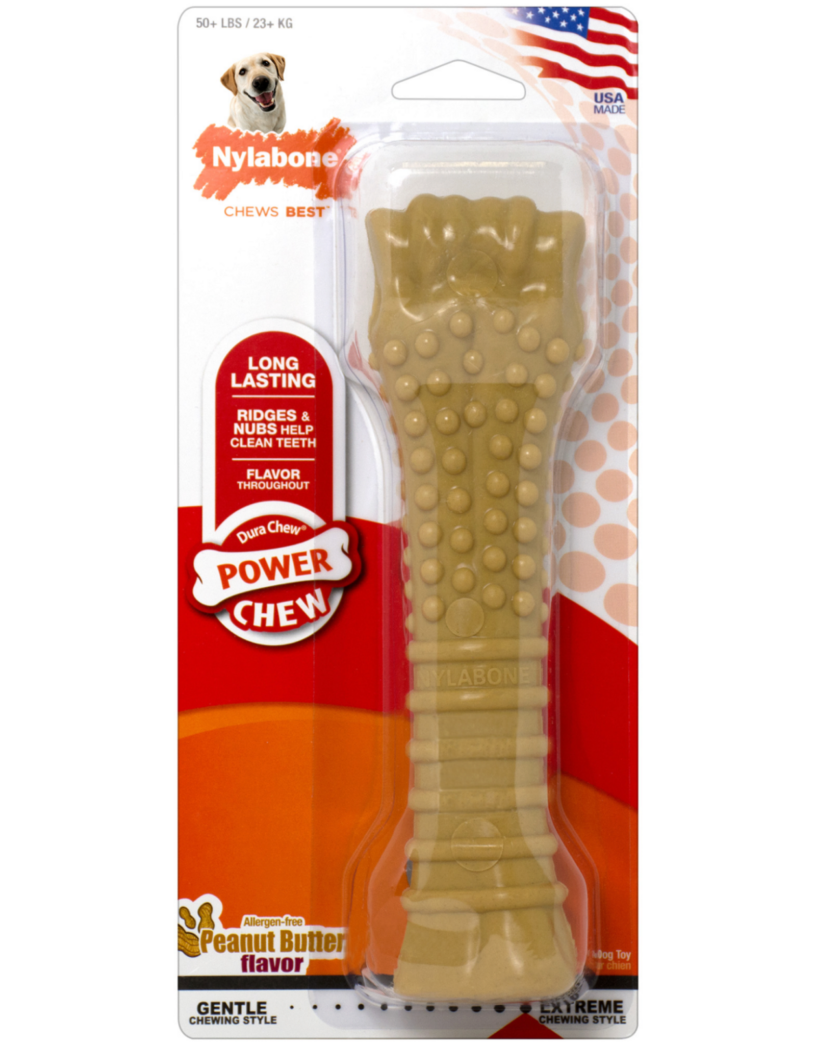 Nylabone Nylabone Dental Bone for Dogs Peanut Butter- X-Large