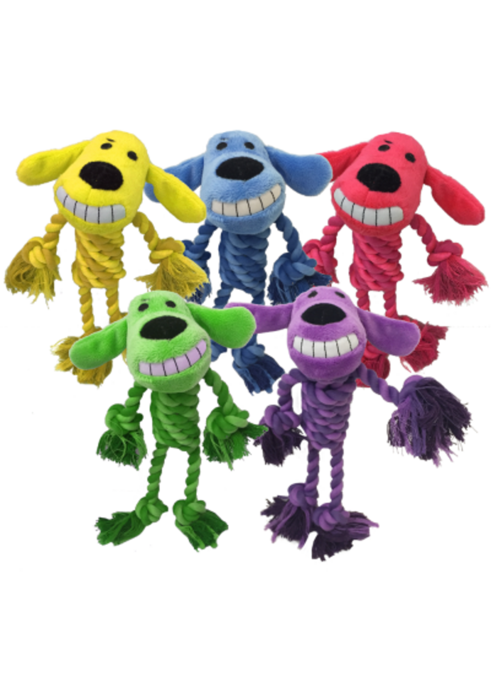 Multipet Multipet Loofa Dog Toy w/ Rope Body  Assorted  1 Each/11 in