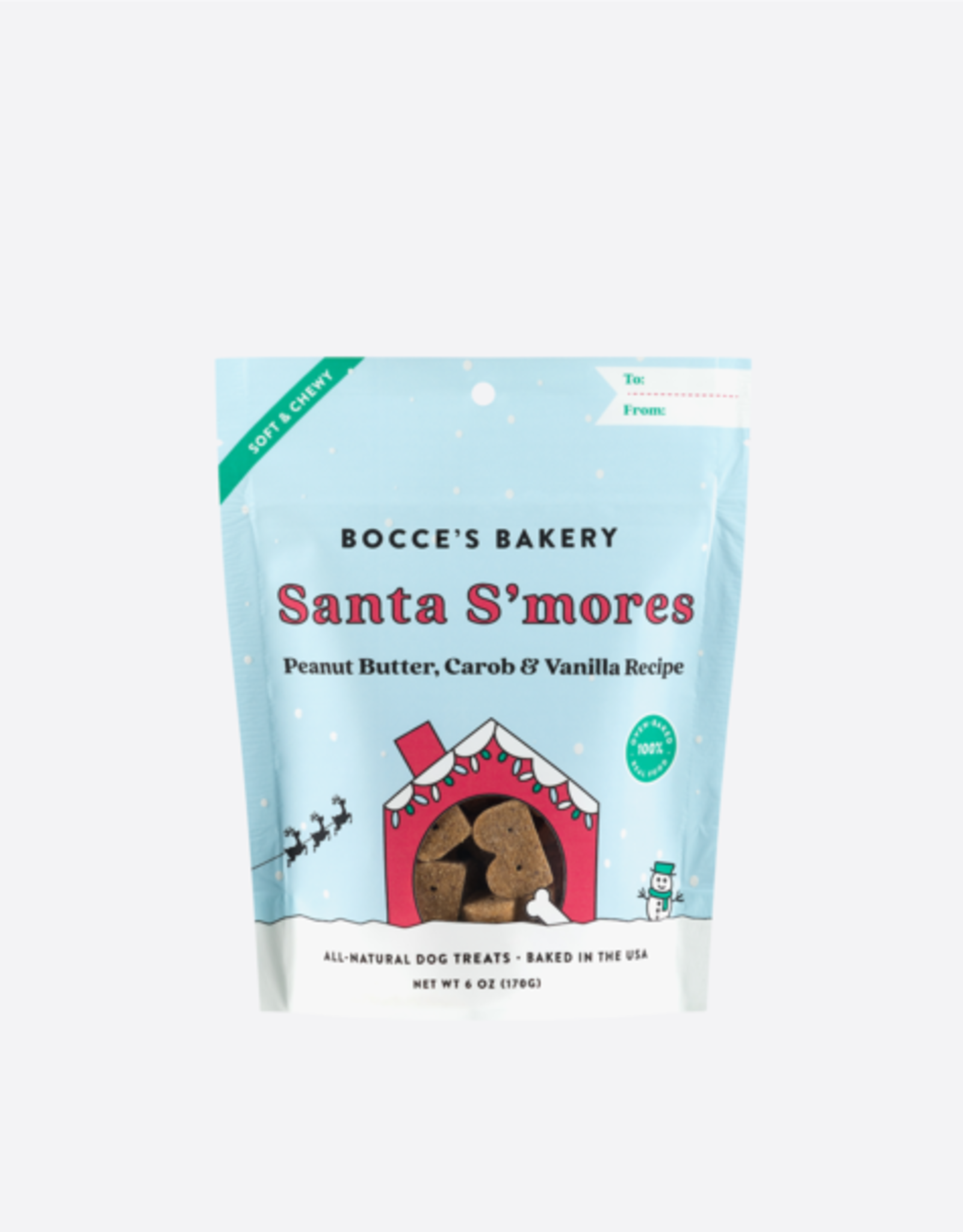 BOCCE'S BAKERY BOCCES BAKERY DOG SOFT CHEWY SANTA  S'MORES 6OZ